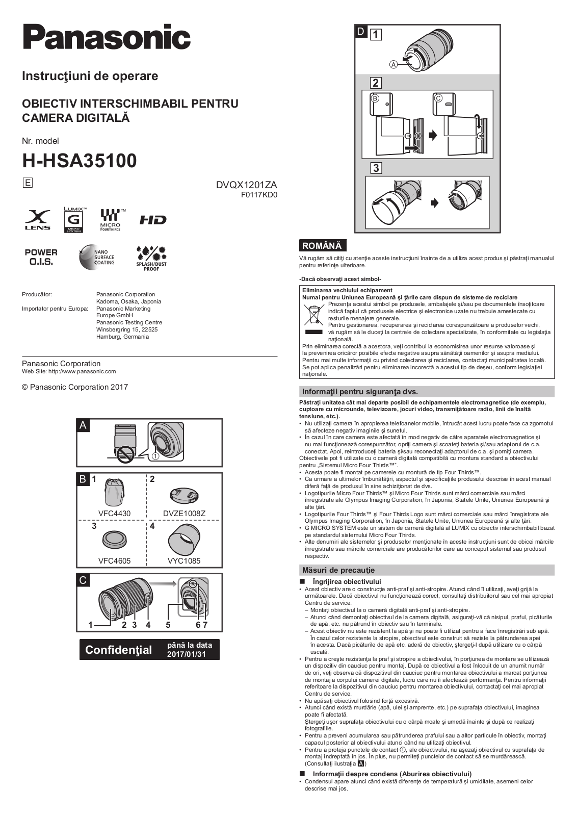 Panasonic HHSA35100 User Manual