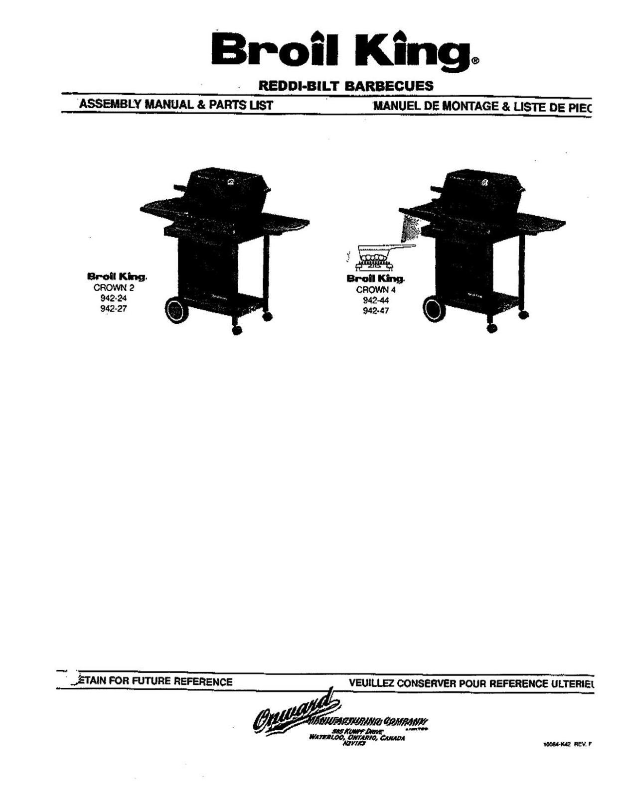 Broil King 942-24 Owner's Manual