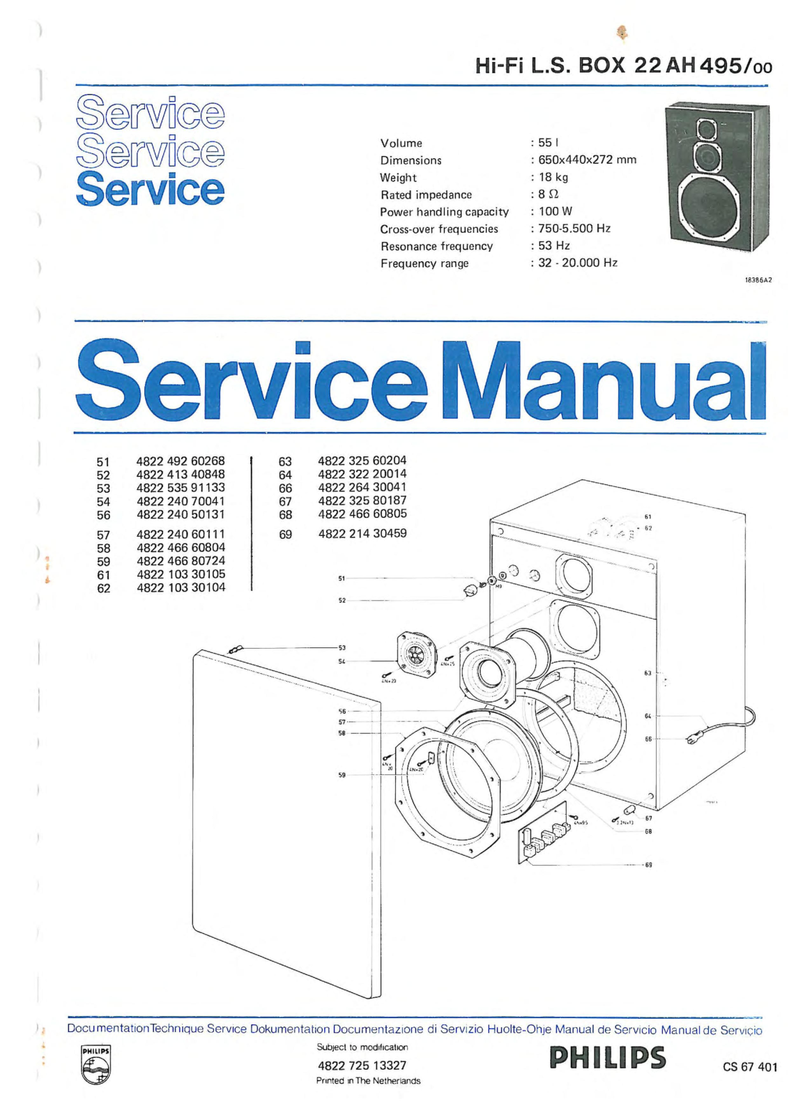 Philips 22-AH-495 Service Manual