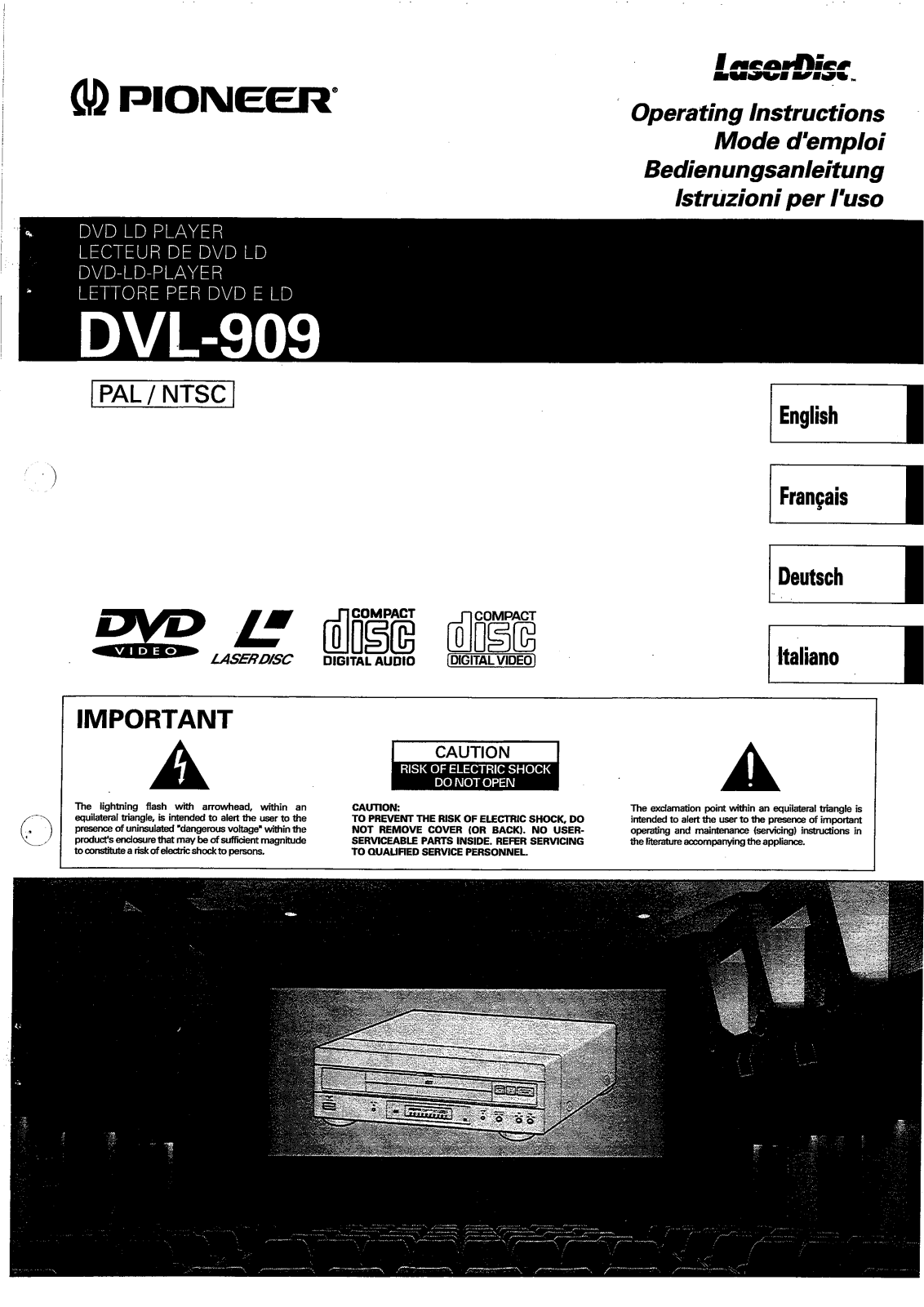 PIONEER DVL-909 User Manual