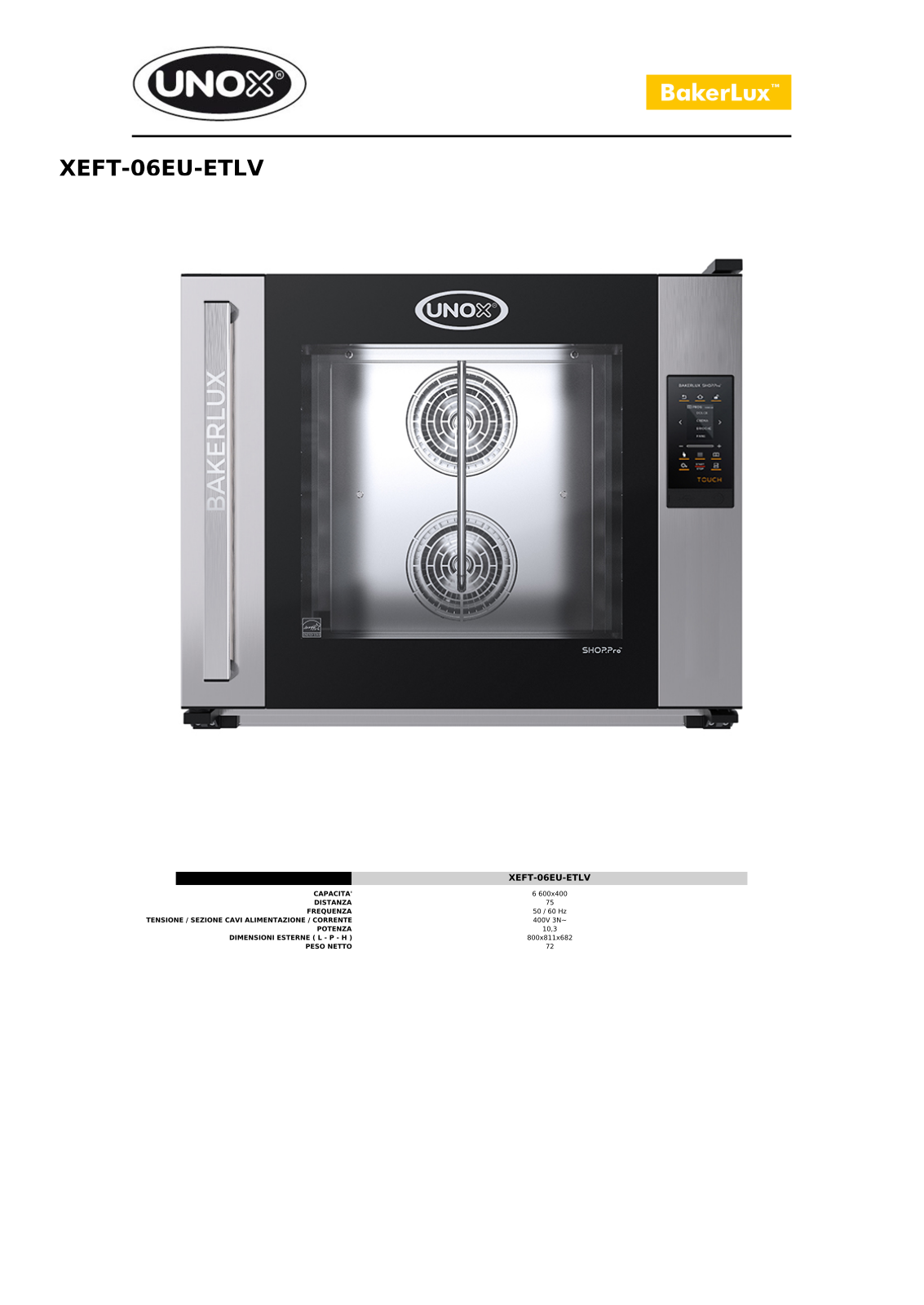 UNOX XEFT-06EU-ETLV Datasheet