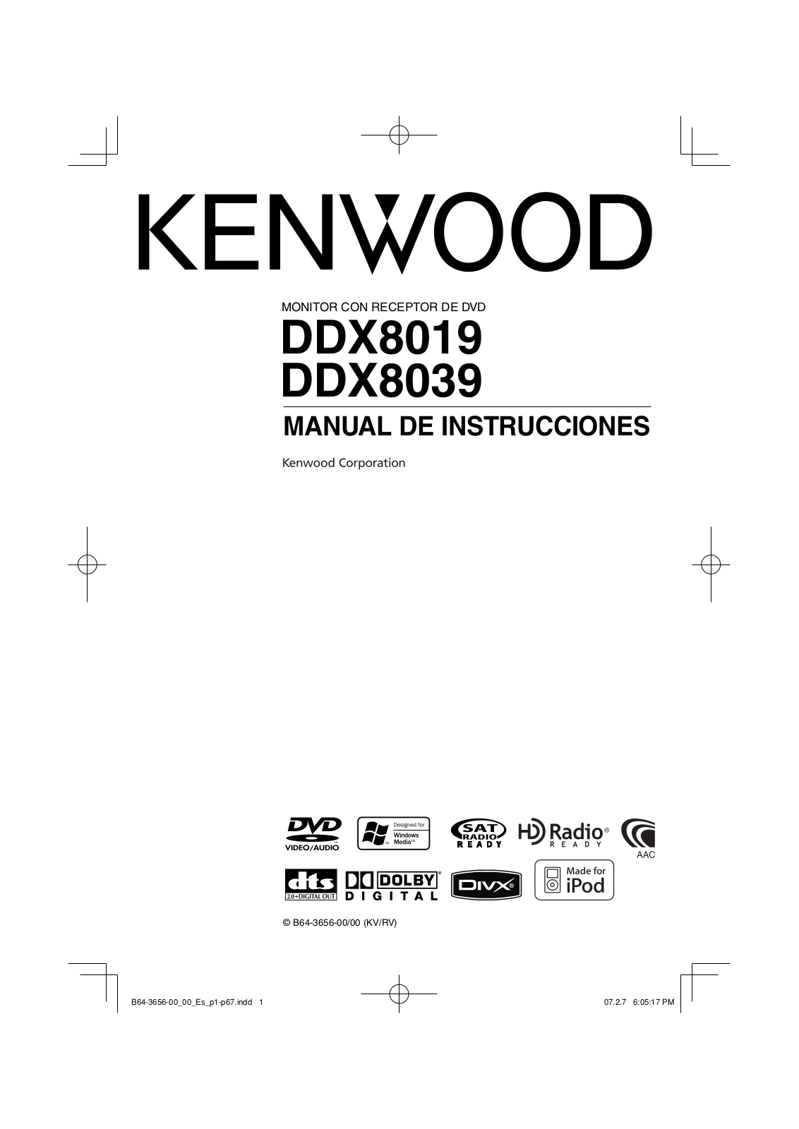 Kenwood DDX8039, DDX8019 User Manual