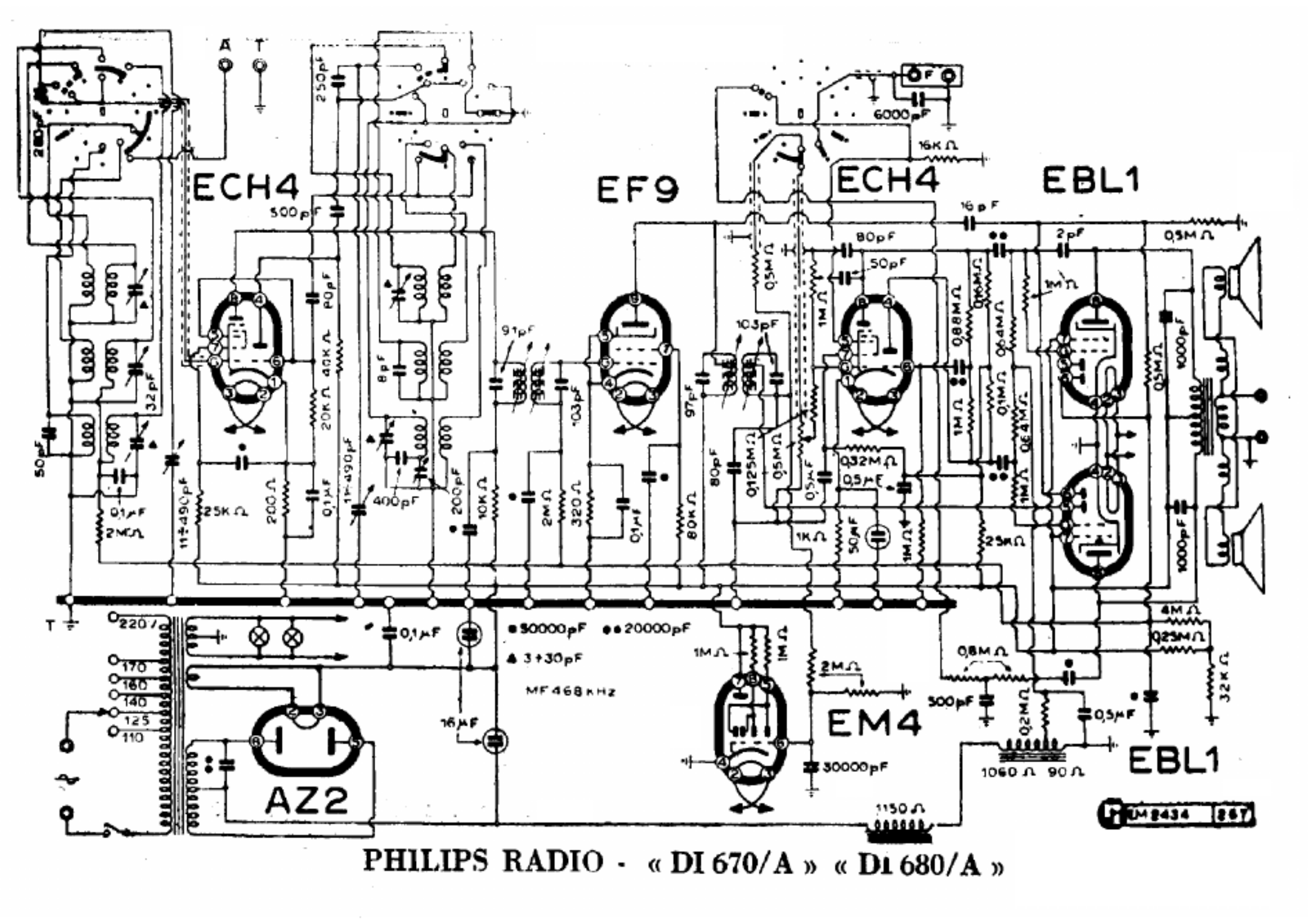 Philips di670a, di680a schematic