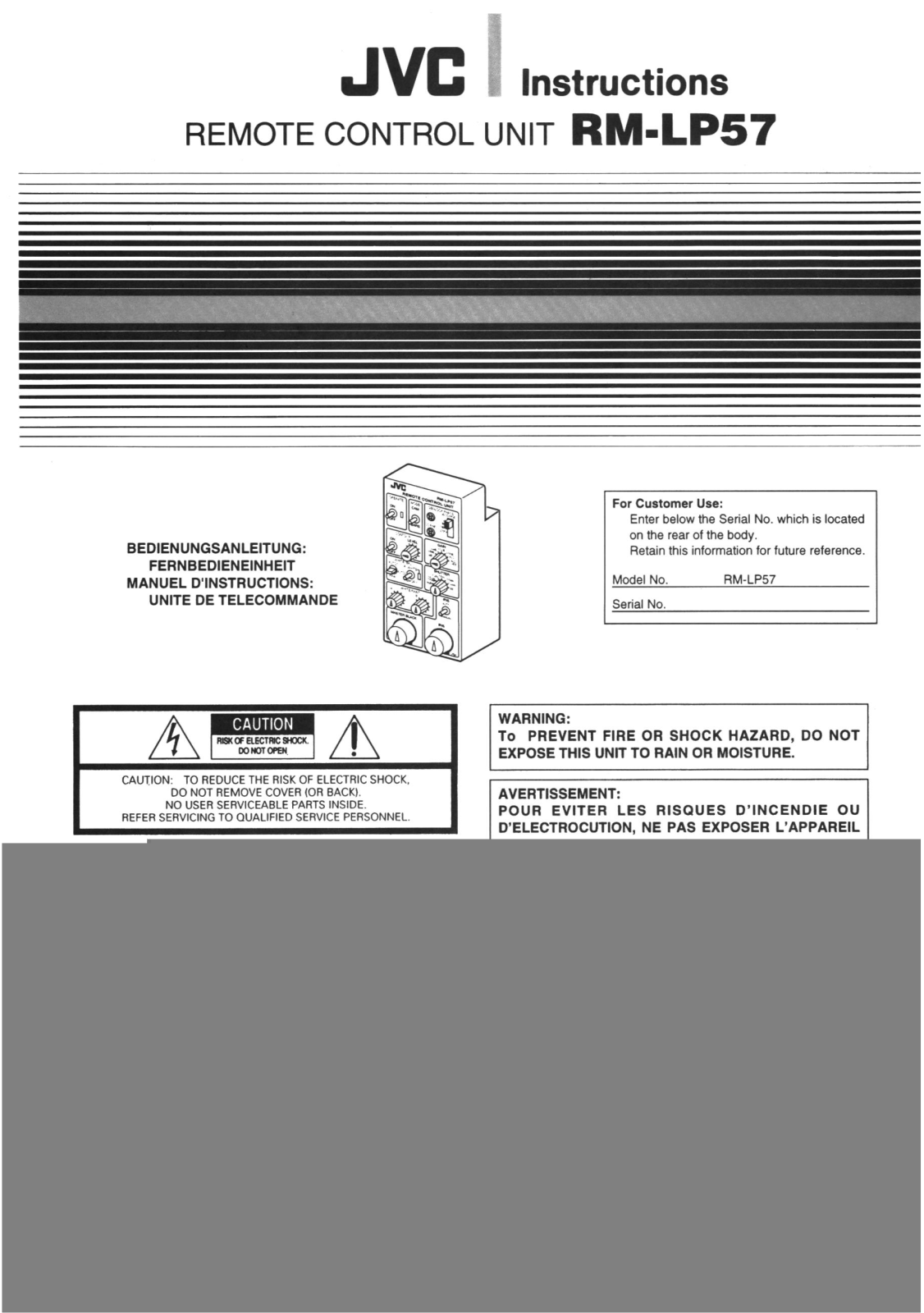 JVC RM-LP57 User Manual