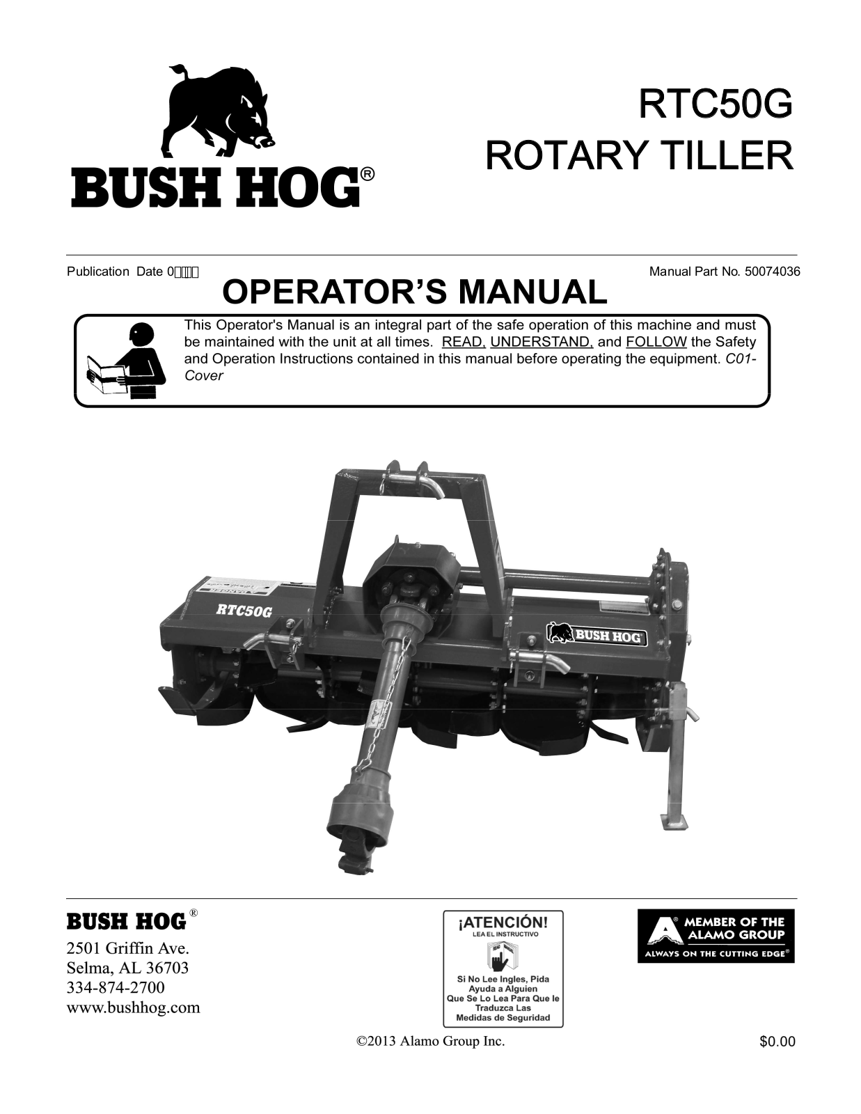 Bush Hog RTC50G Operator's Manual - ManualMachine.com