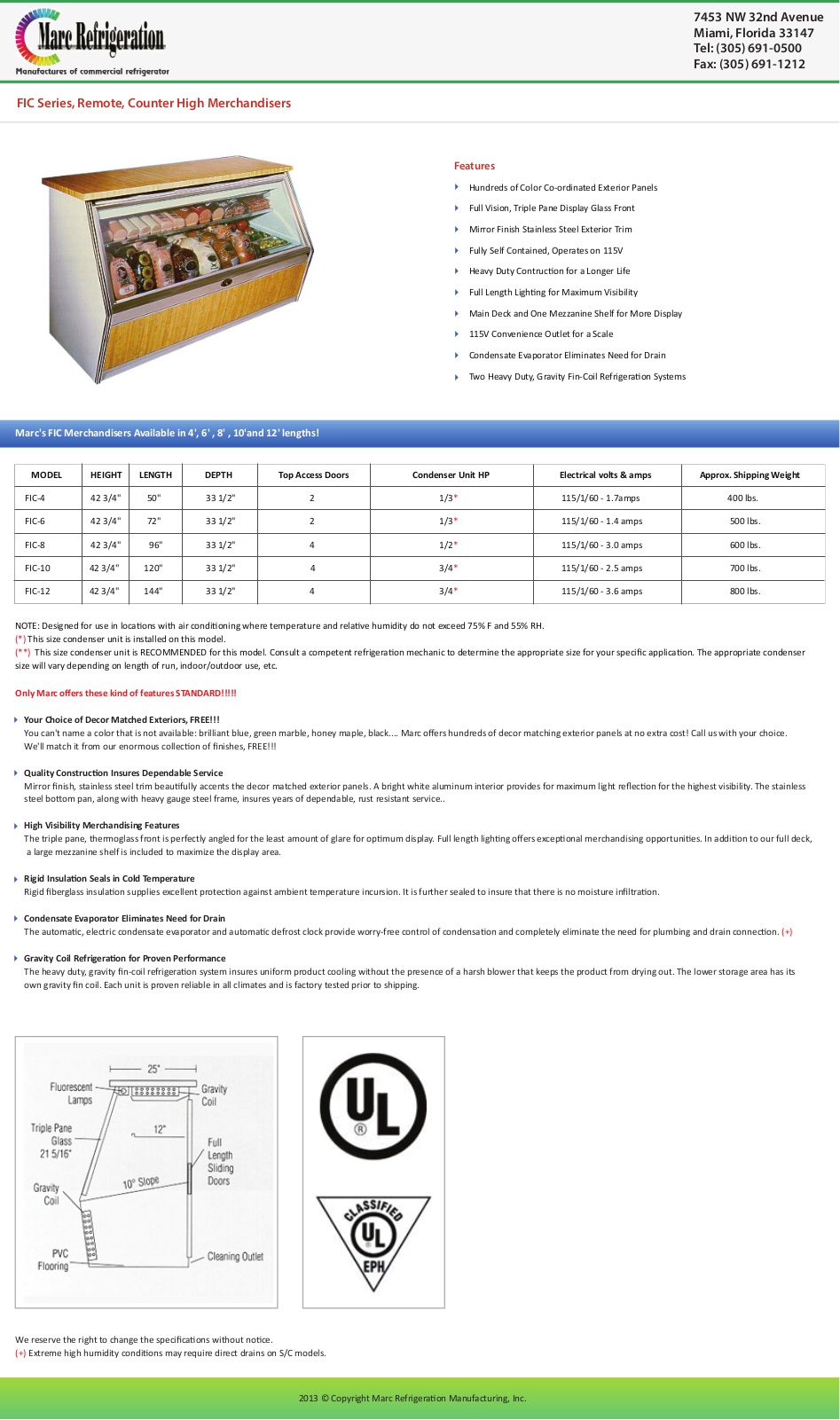 Marc Refrigeration FIC-12 User Manual