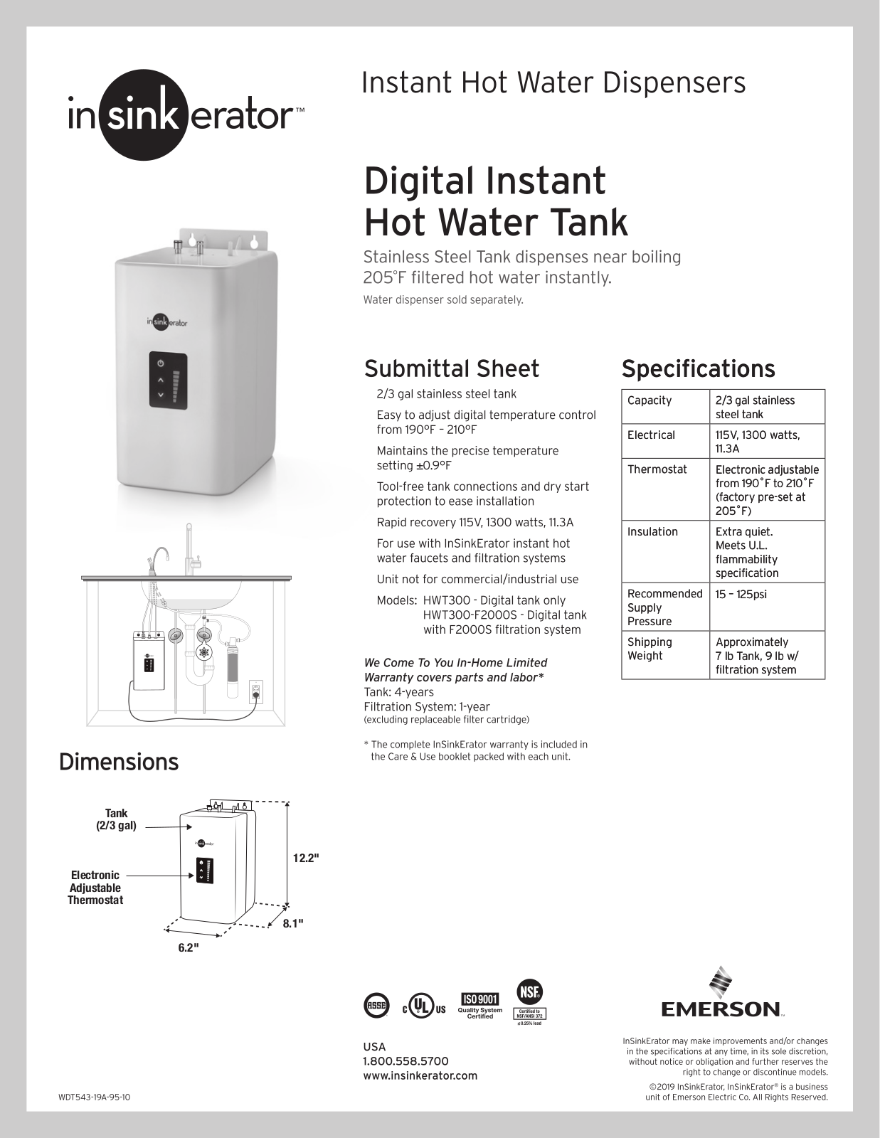 InSinkErator 45469ISE Specifications