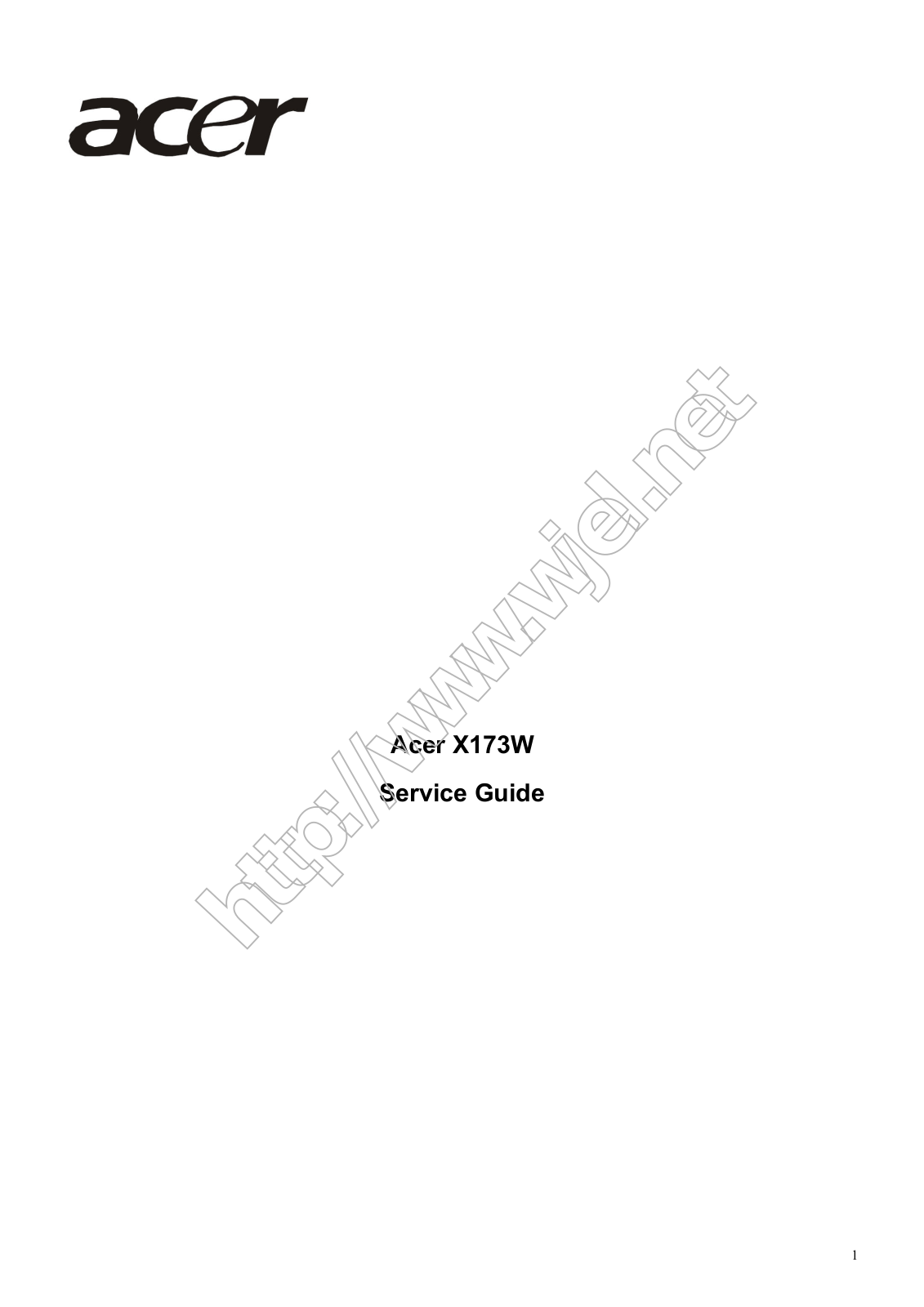 Acer X173W Service Guide