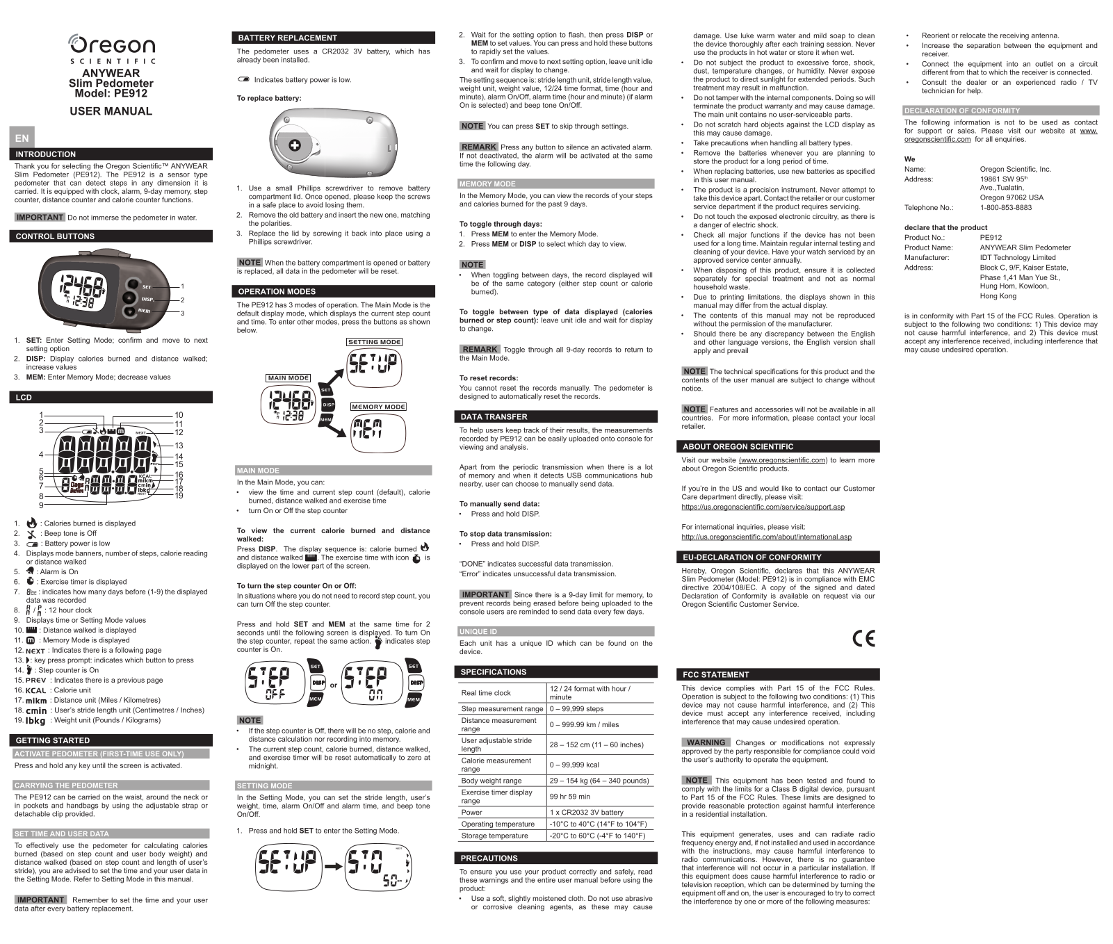 IDT Technology PE912 Users manual