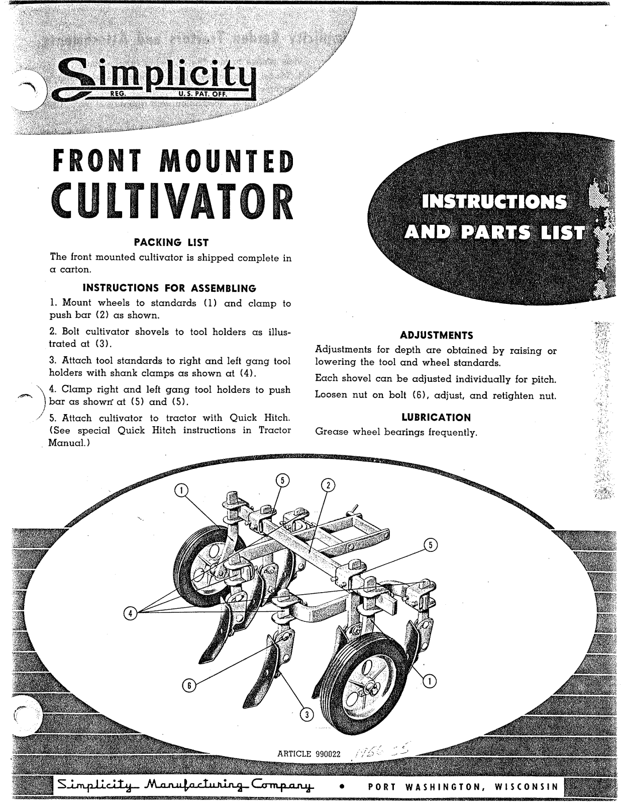 Simplicity 990022 User Manual