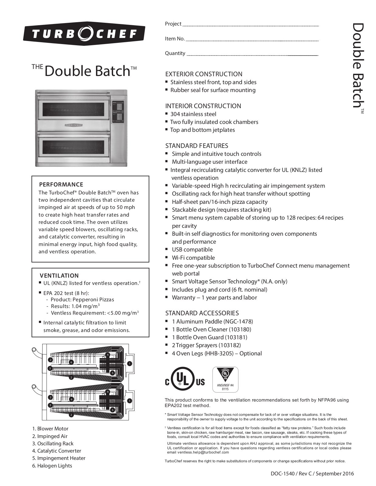 TurboChef Double Batch User Manual