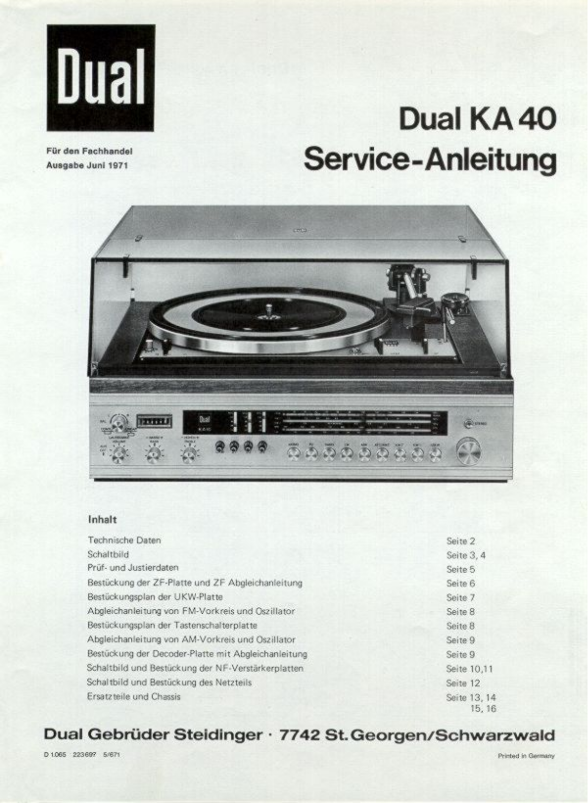 Dual KA-40 Service manual