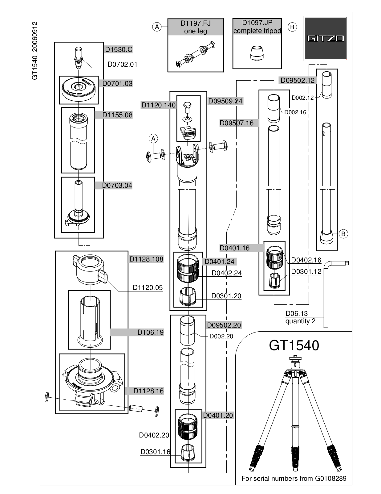 Gitzo GT1540 User Manual