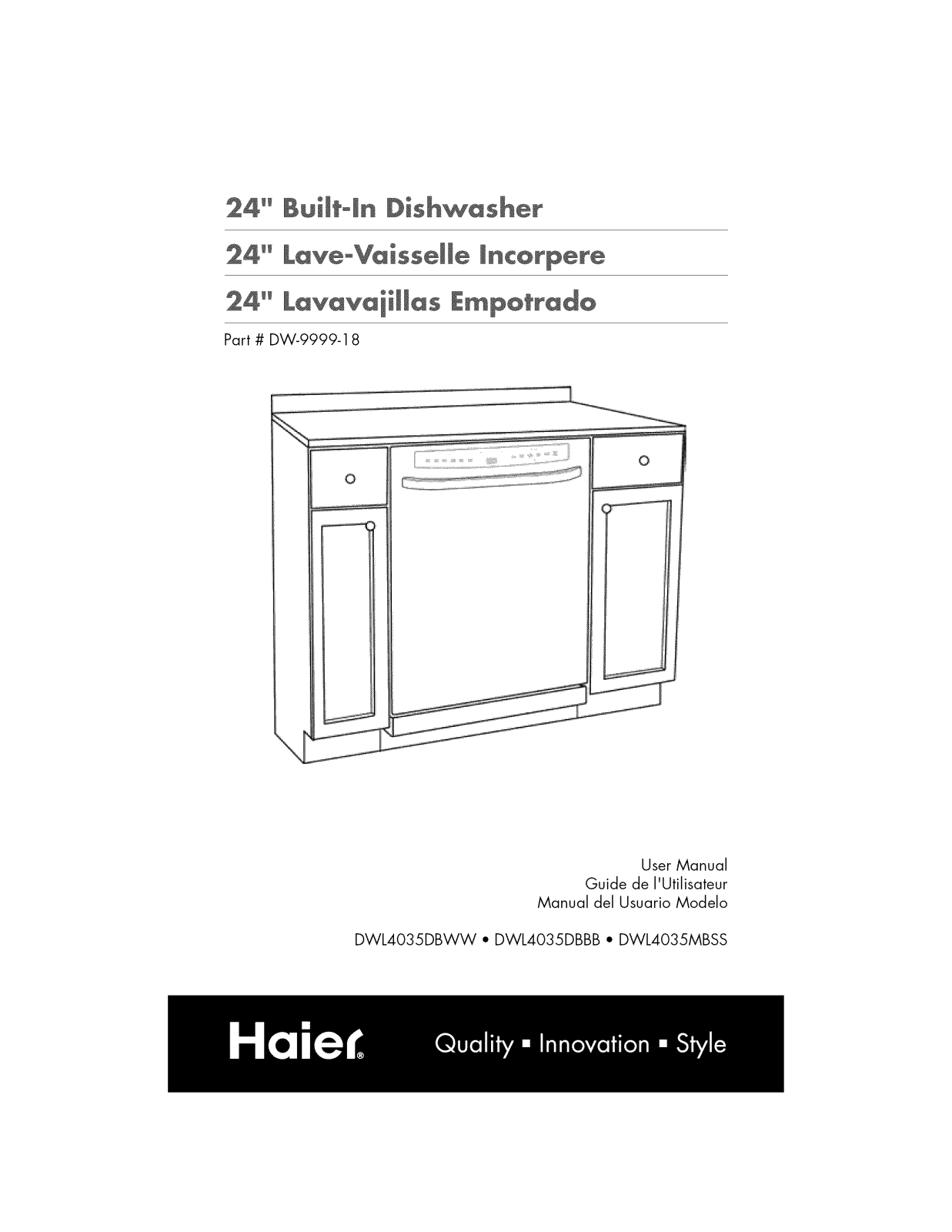 Haier DWL4035MBSS, DWL4035DBWW, DWL4035DBBB Owner’s Manual