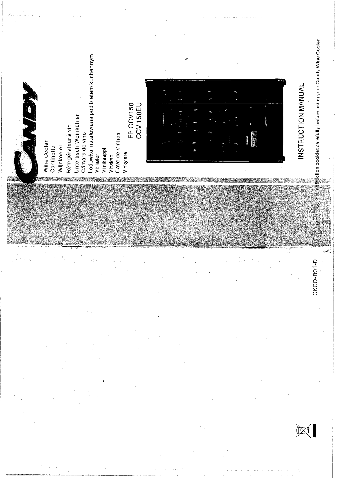 Candy FR CCV 150 WINE COOLER User Manual