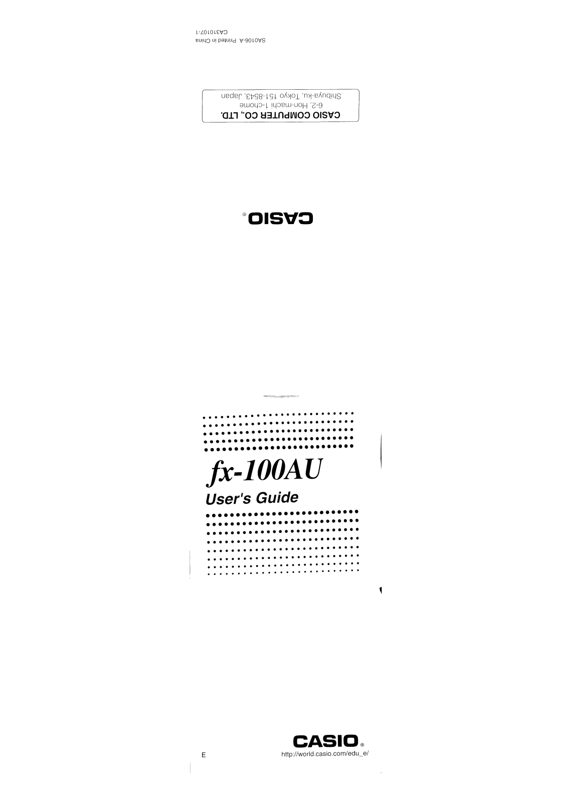 CASIO FX-100AU User Manual