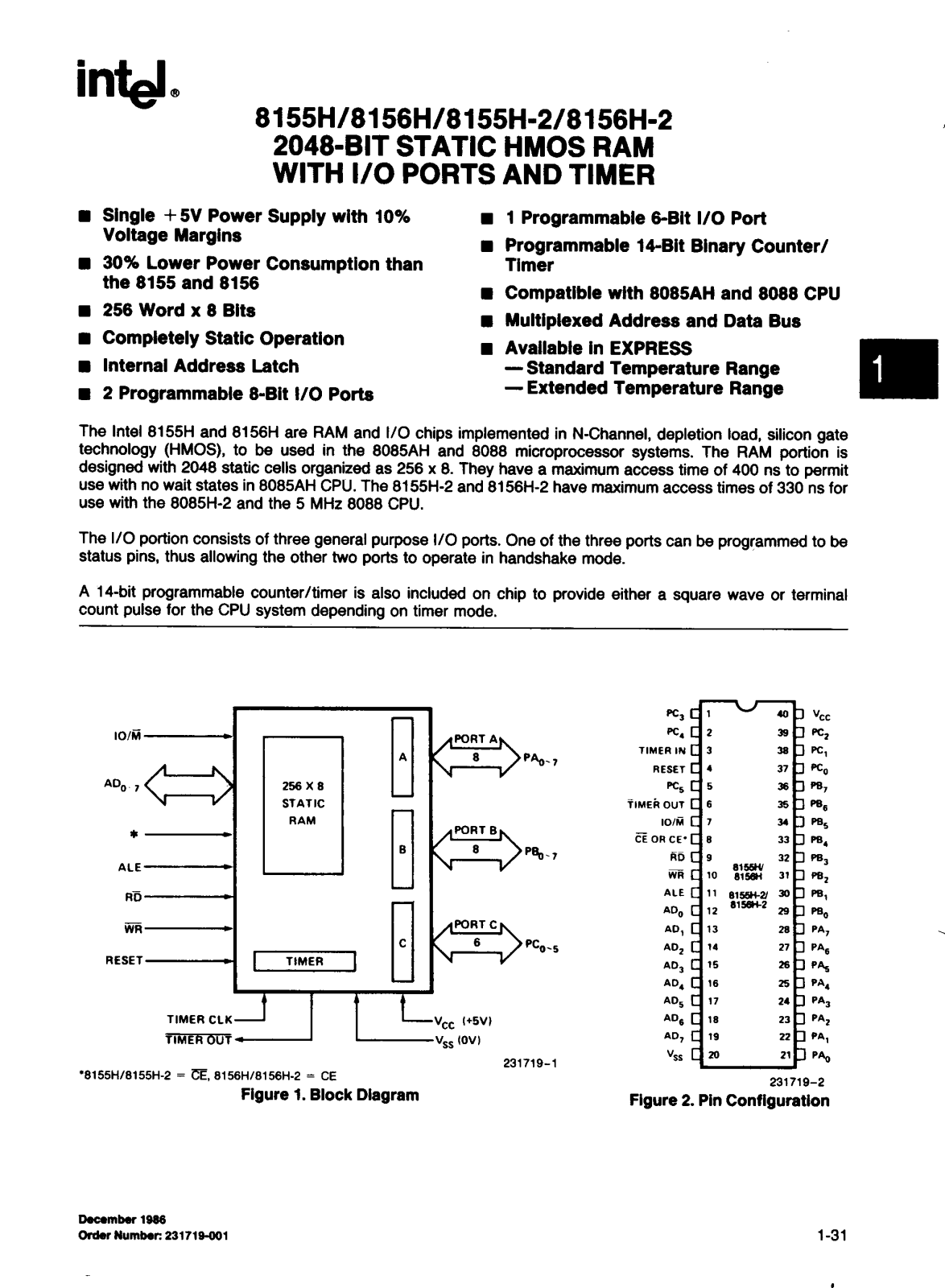 Intel Corporation P8156H, P8155H-2, P8155H, P8156H-2 Datasheet