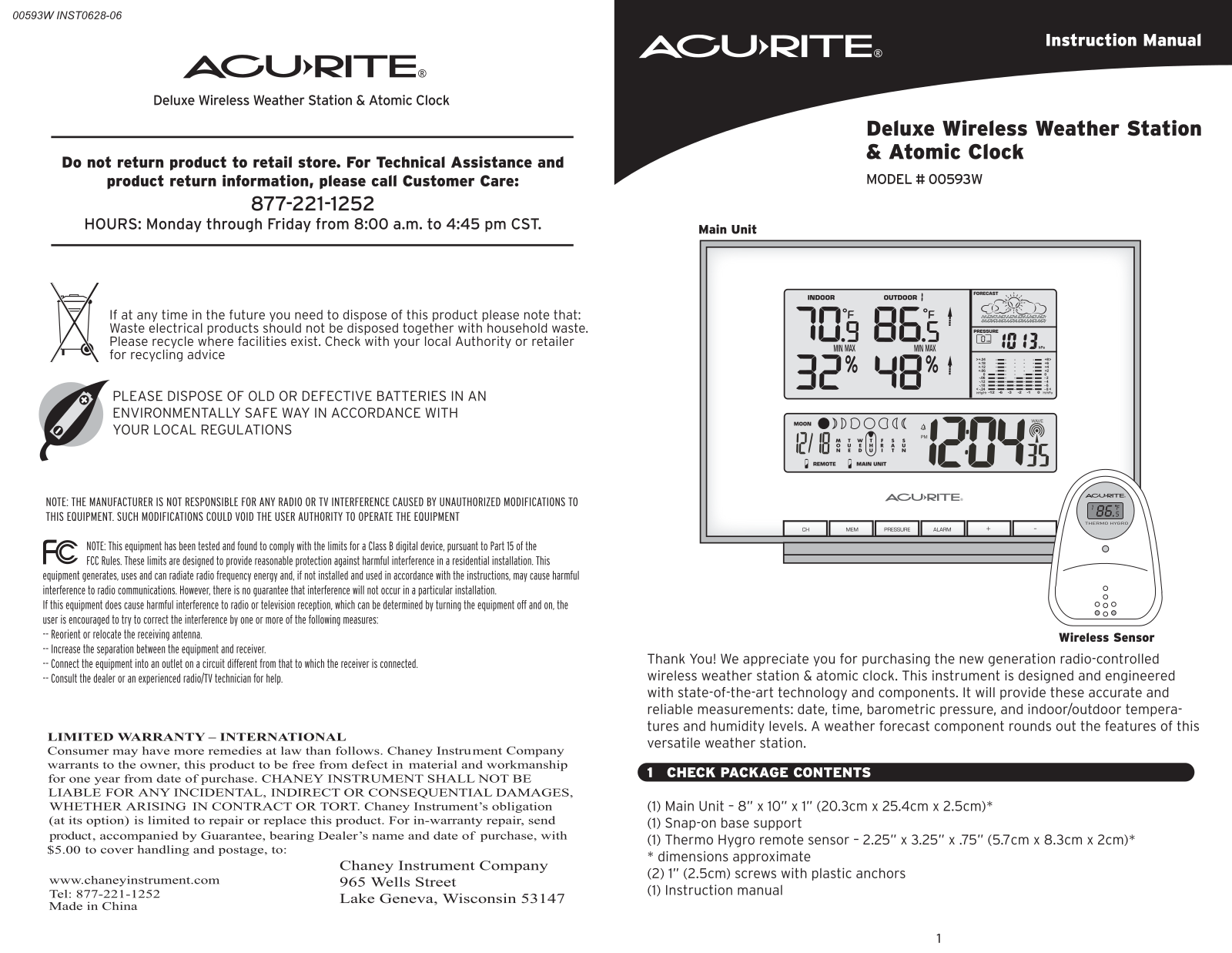 Acu-Rite 00593W User Manual