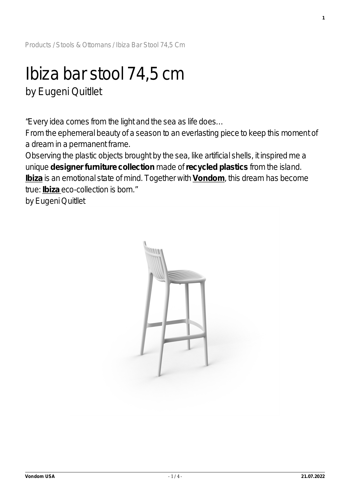 Vondom UCZW3280 Specification - ManualMachine.com