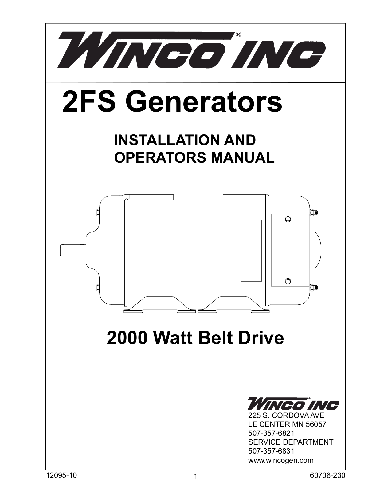 Winco 2FS User Manual