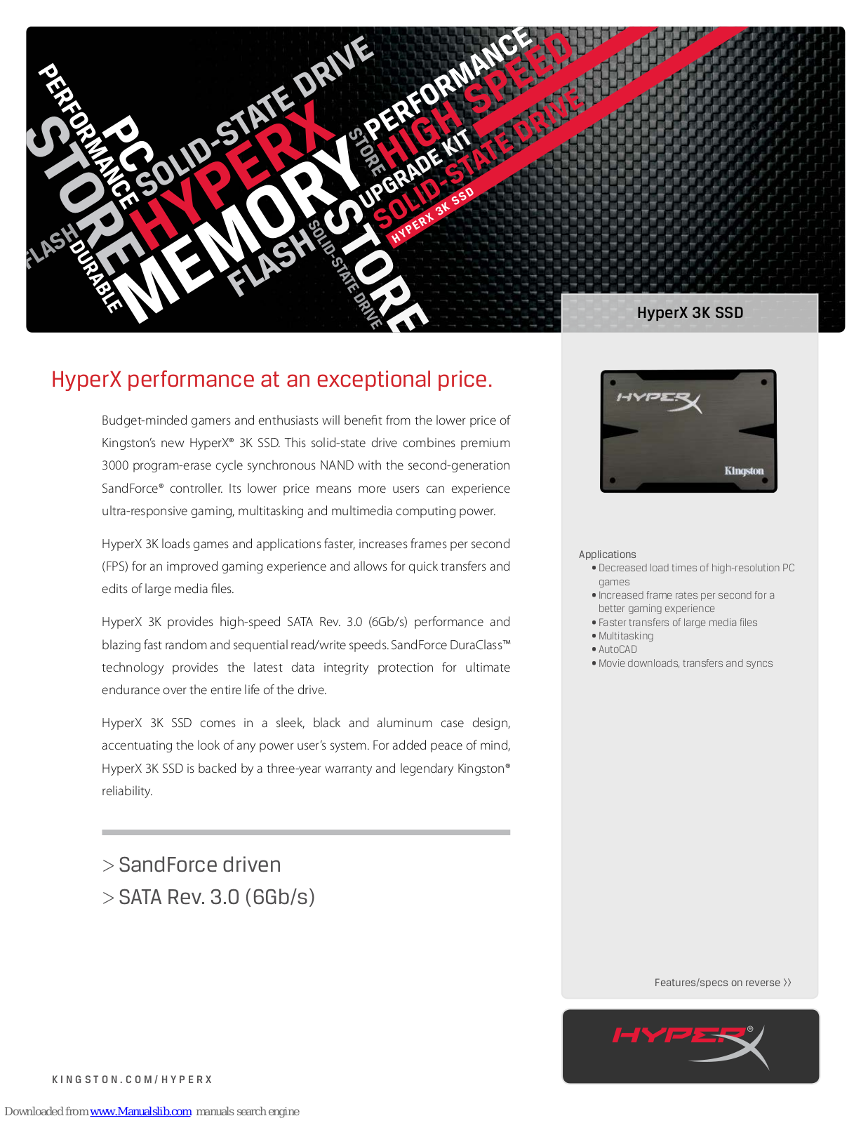 Kingston SH103S3/120G, SH103S3B/120G, SH103S3/240G, SH103S3/480G, SH103S3B/240G Specifications