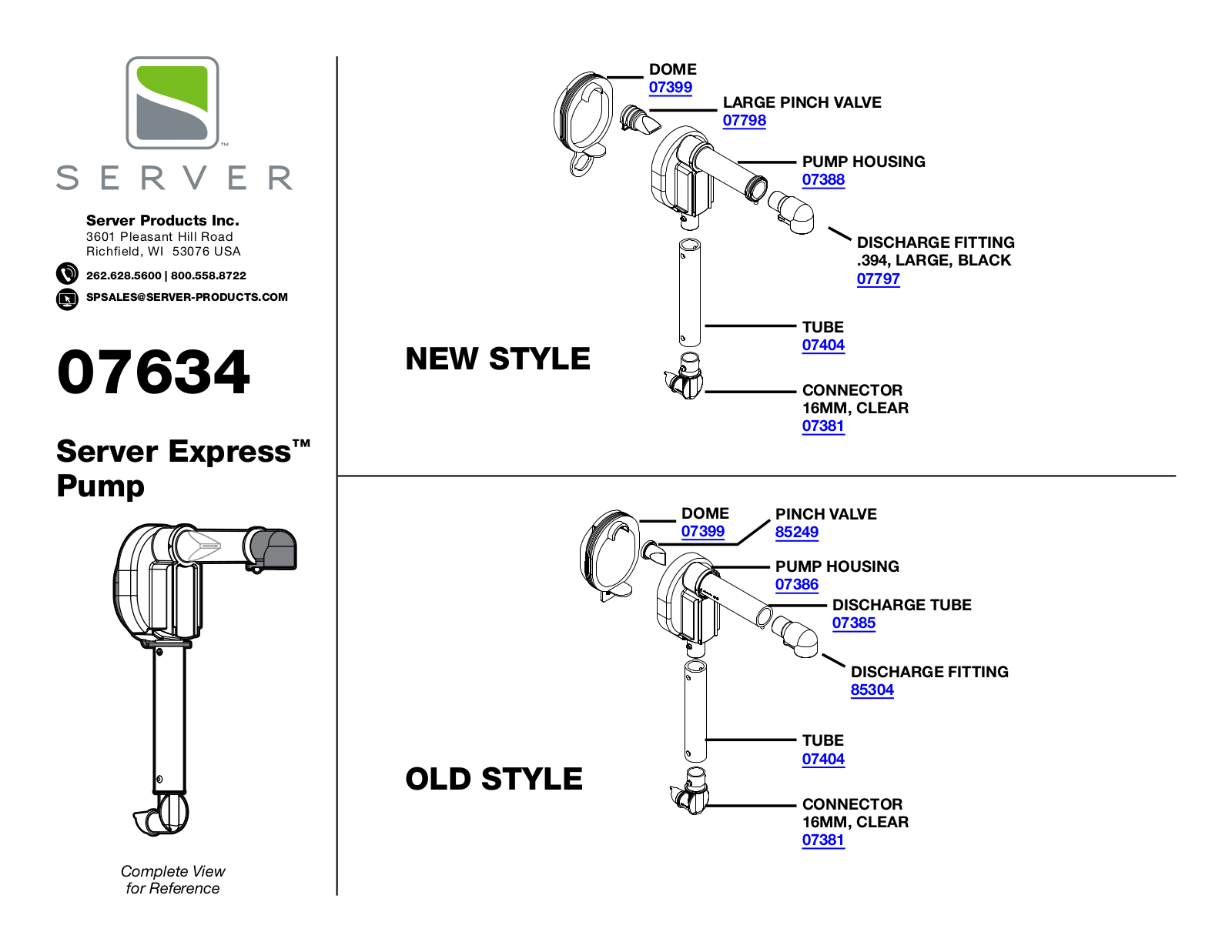 Server 07634 Parts Manual