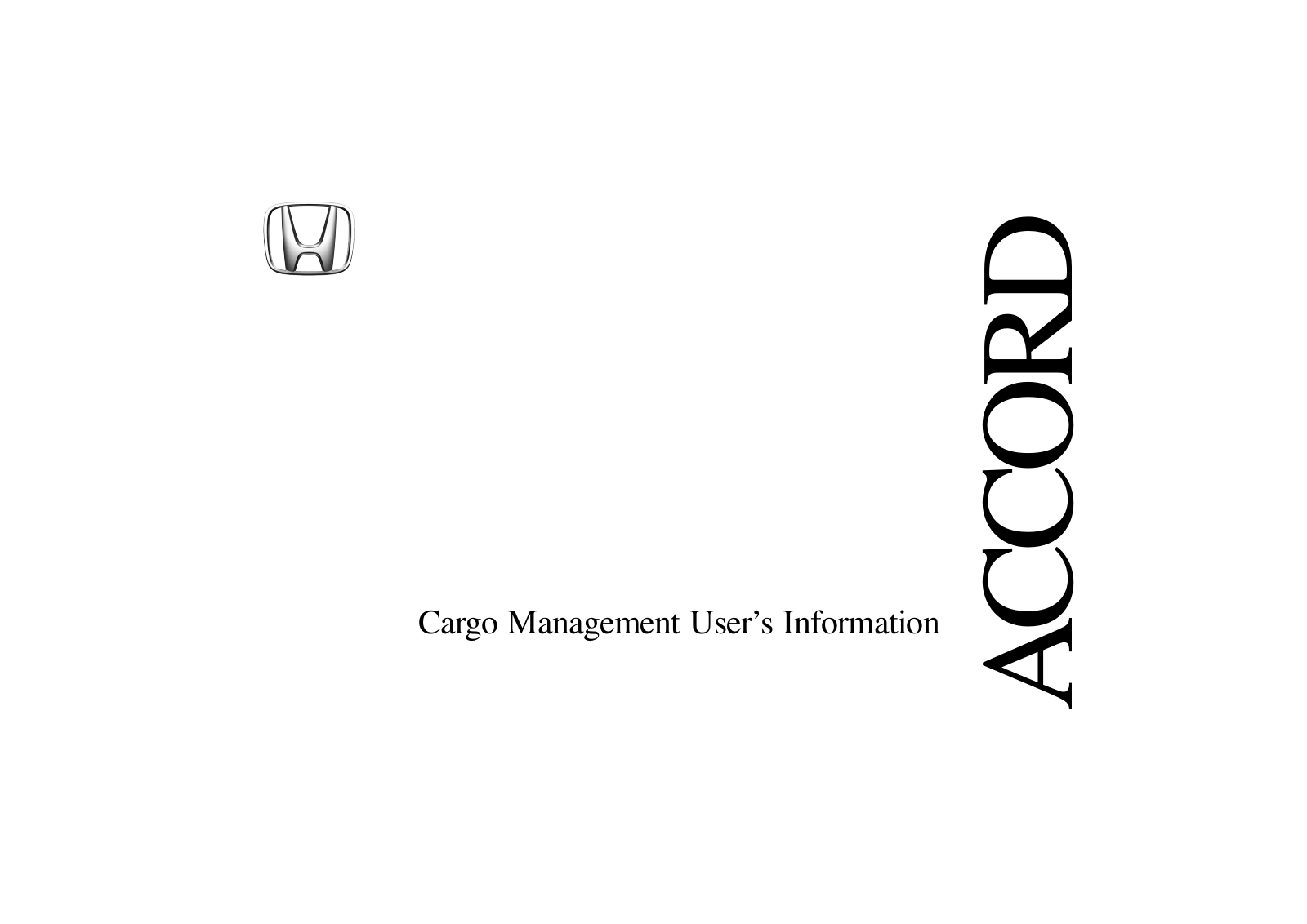 Honda Automobiles 2007 Accord Cargo Management User Manual