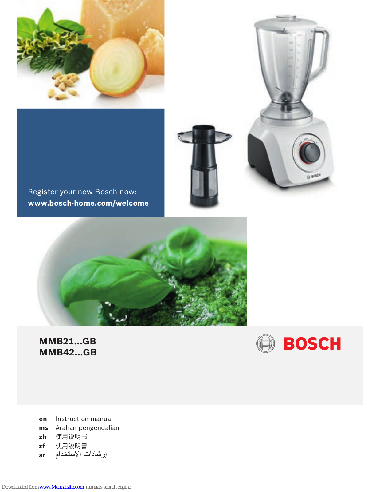 Bosch MMB21...GB, MMB42...GB Instruction Manual