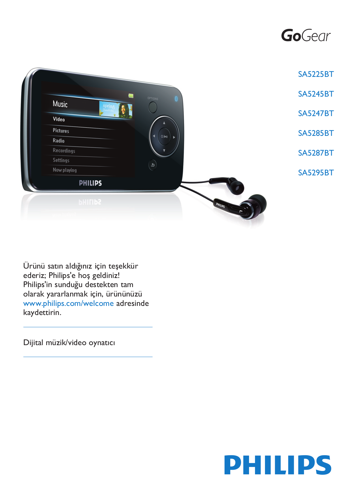 PHILIPS SA5245BT User Manual