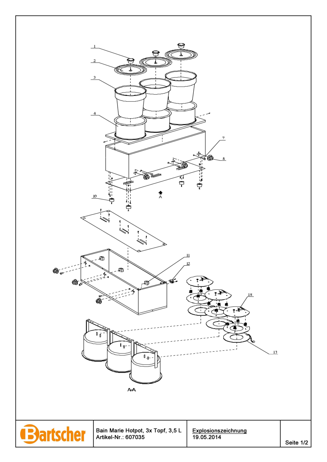 Bartscher 607035 Parts list