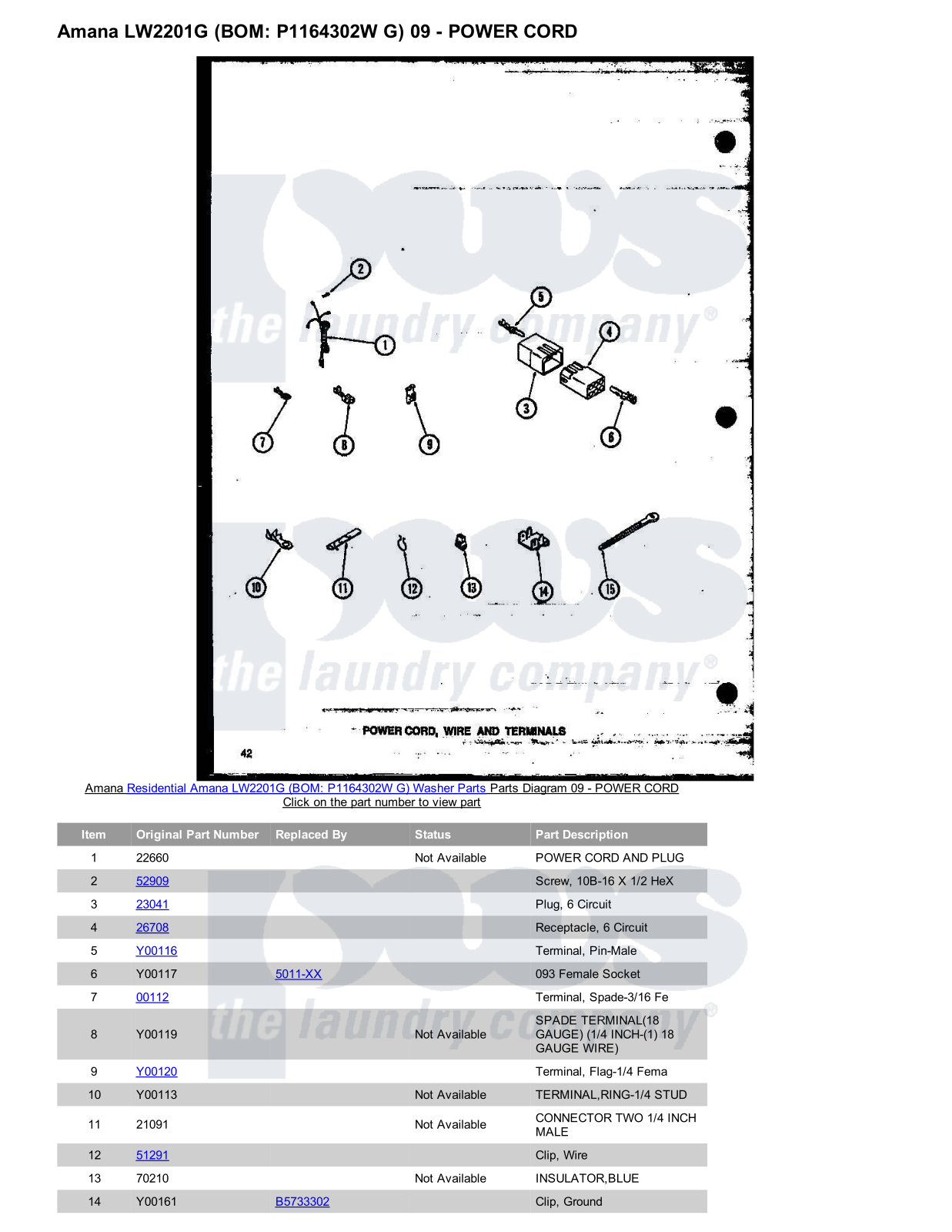 Amana LW2201G Parts Diagram