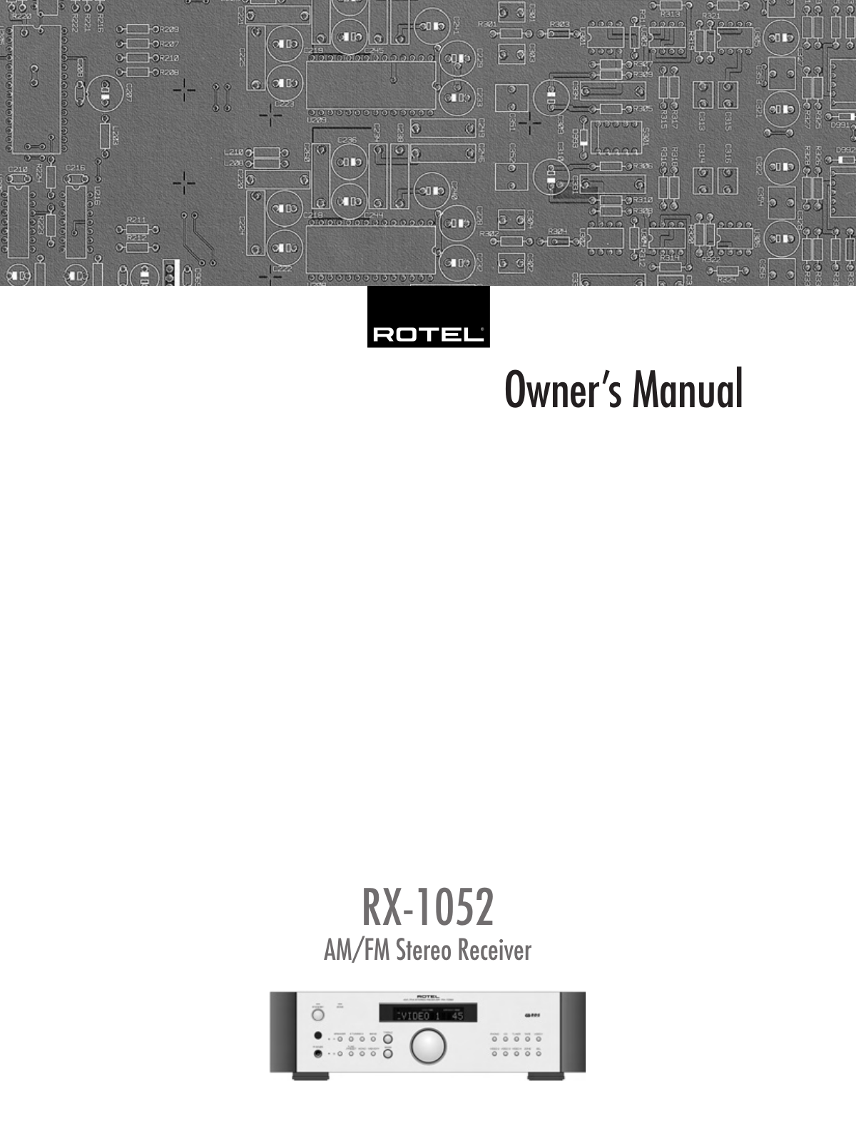 Rotel RX-1052-V03 Owners Manual