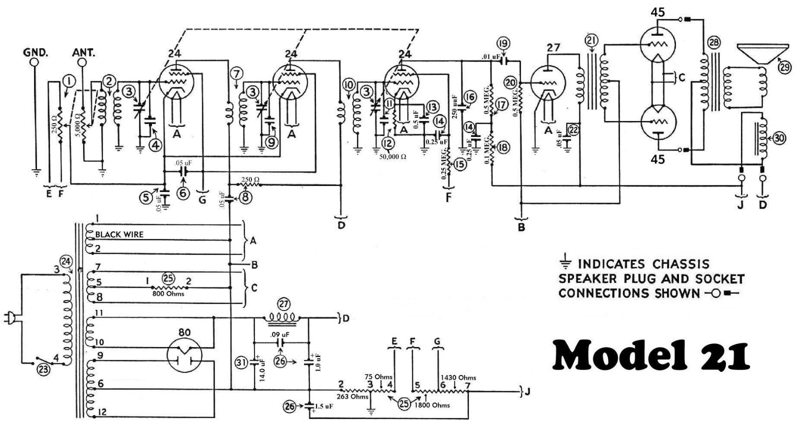 Philco 21 schematic