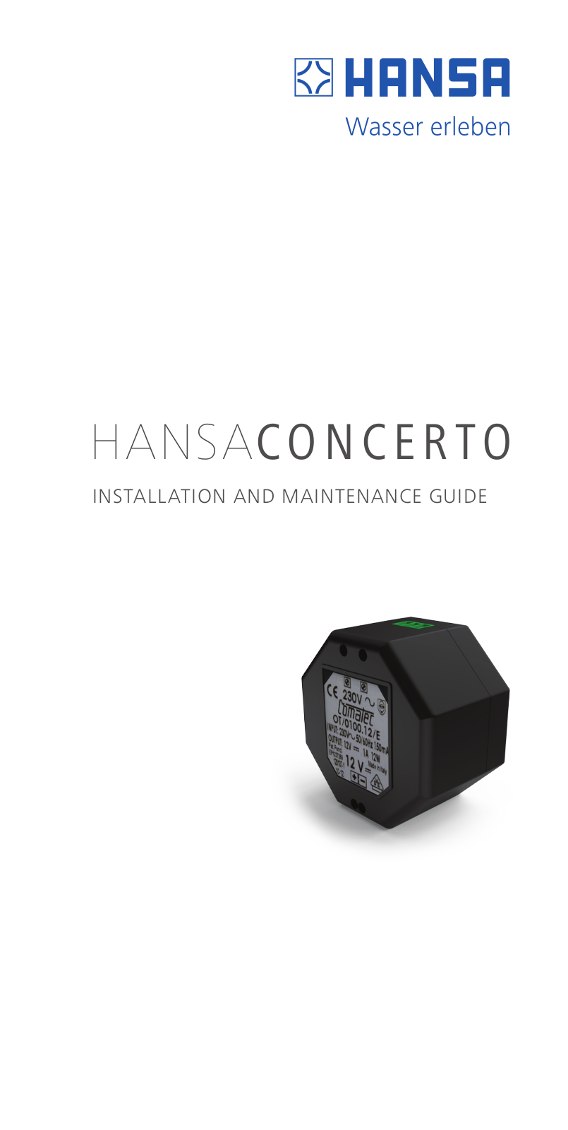 Hansa Concerto Installation And Maintenance Manual