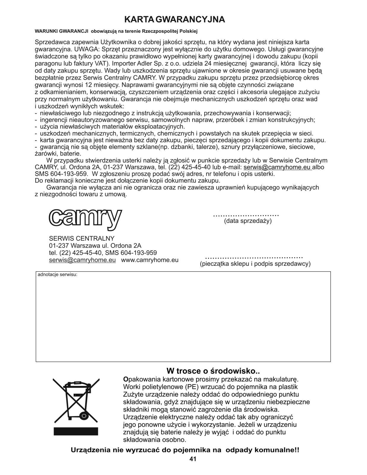 CAMRY Eco CR 7013 User guide - ManualMachine.com