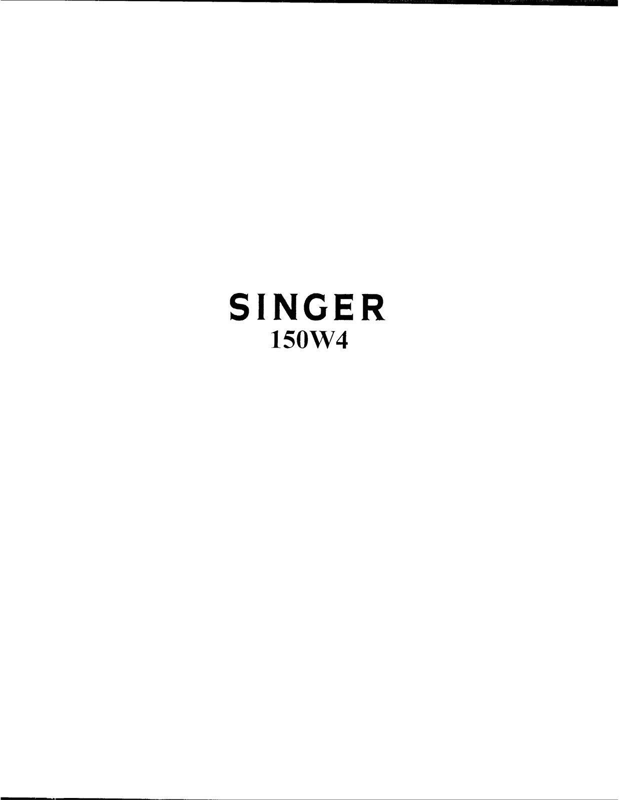 SINGER 150W4 Parts List