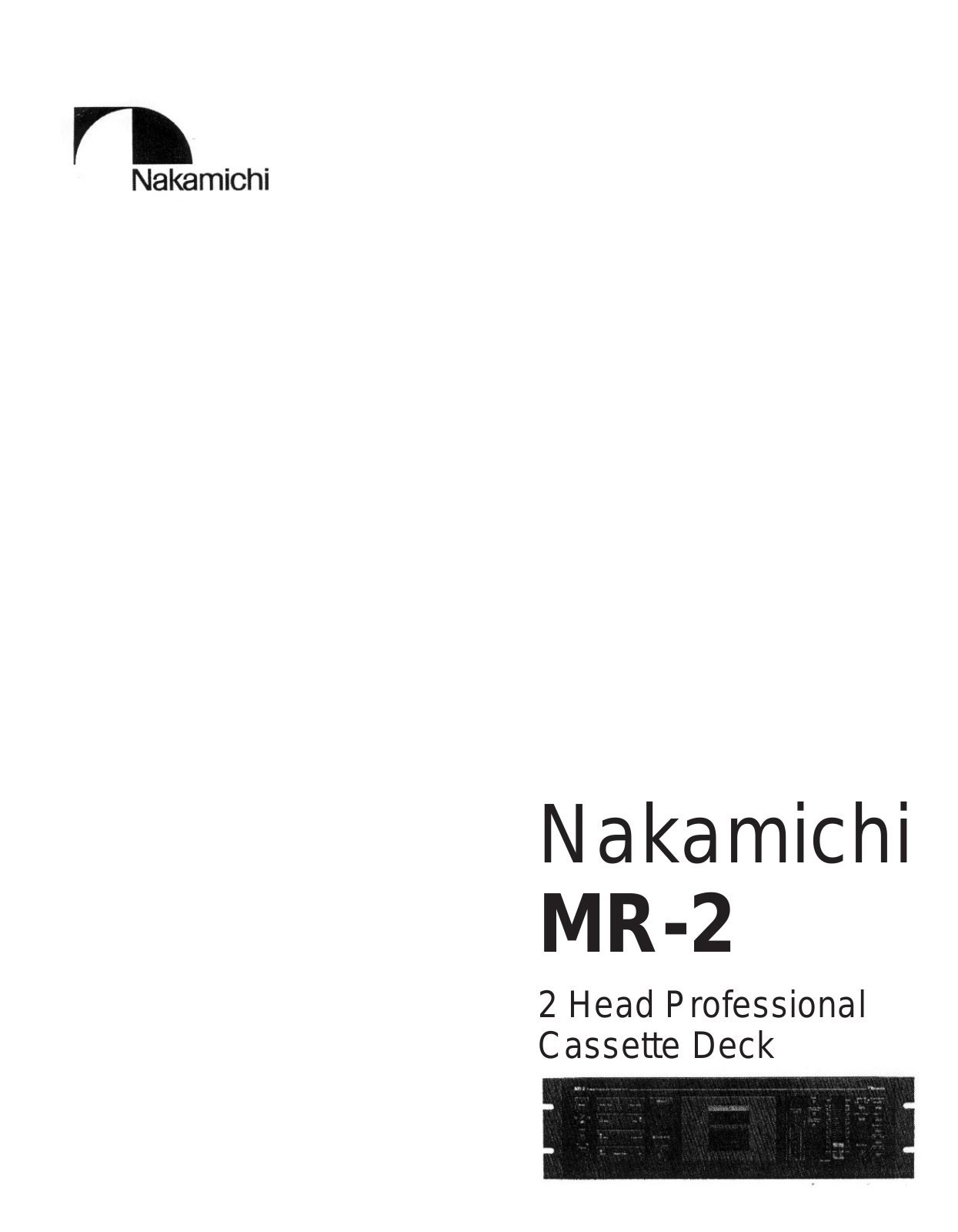 Nakamichi MR-2 Service manual