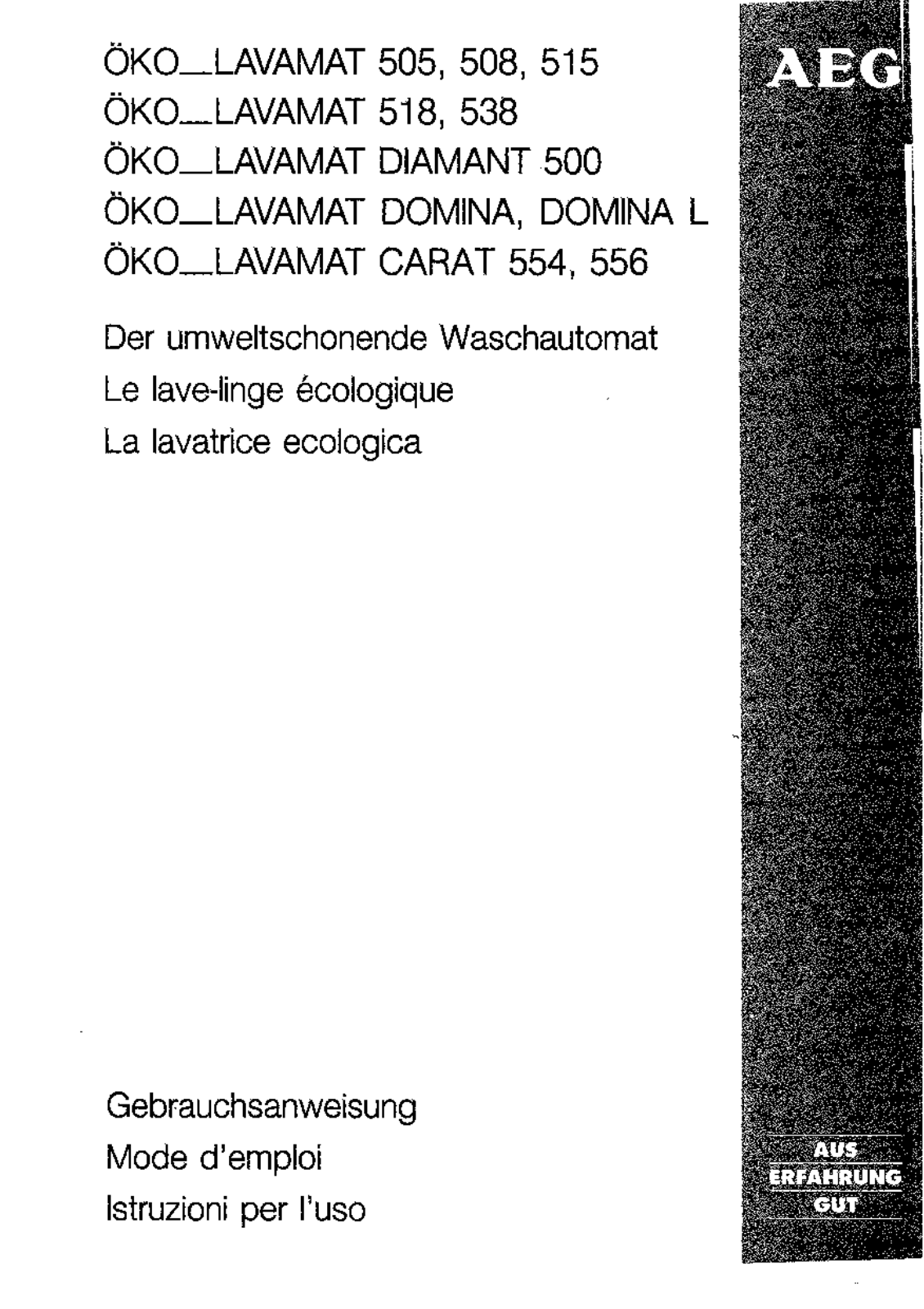 AEG LAVAMAT 508, LAVAMAT 505 Manual