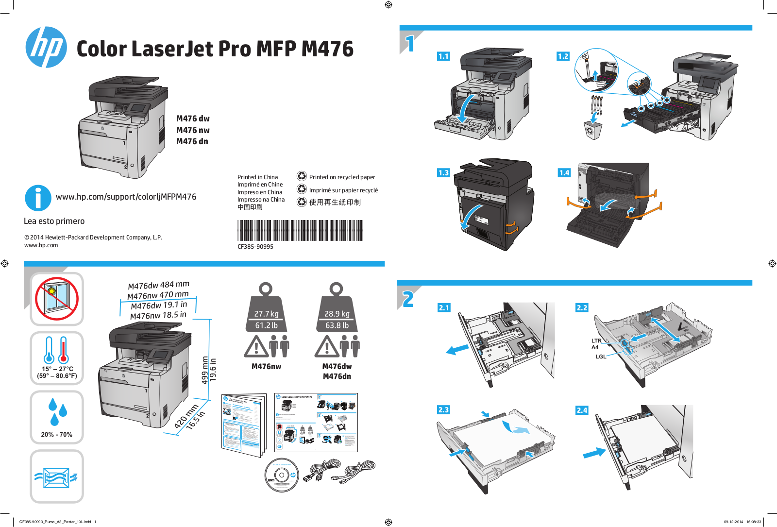 HP LaserJet M476 Installation Poster