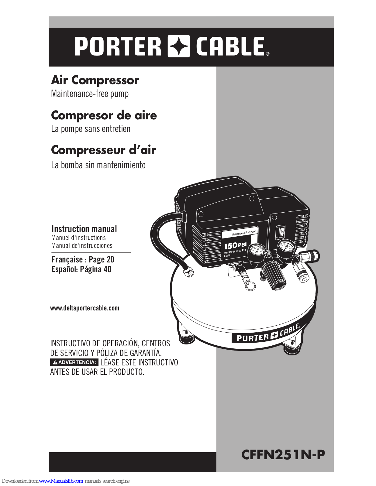 Porter-Cable CFFN251N-P Instruction Manual