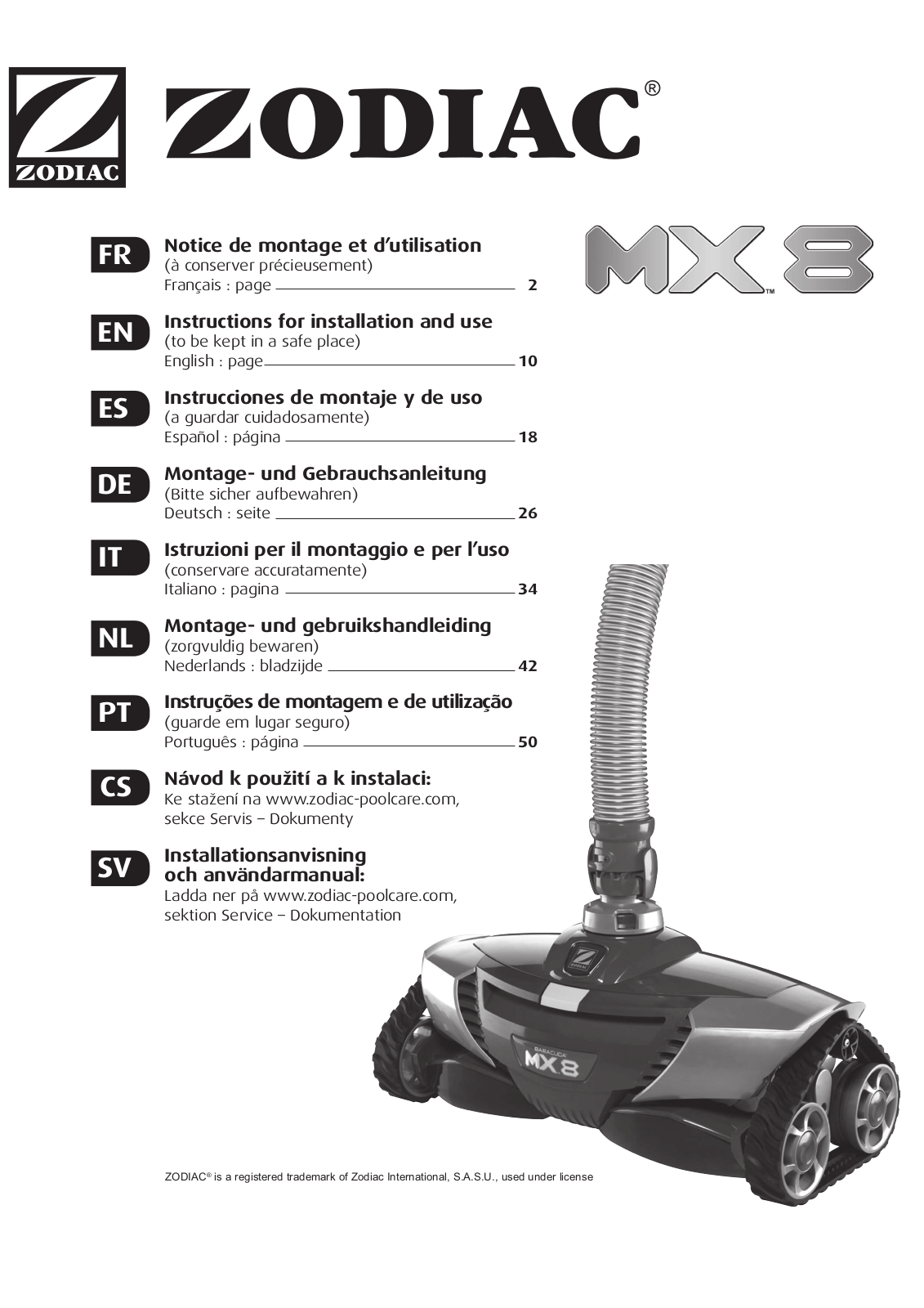 ZODIAC MX 8 User Manual