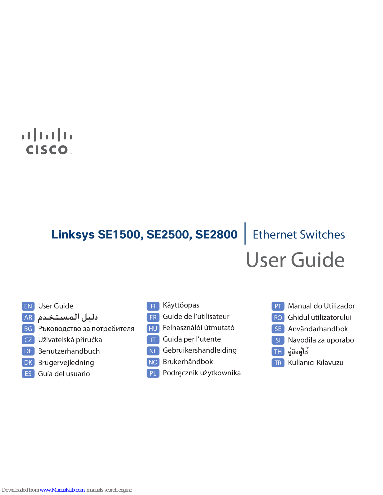 Cisco SE1500, SE2500, SE2800, Linksys SE1500, Linksys SE2500 User Manual