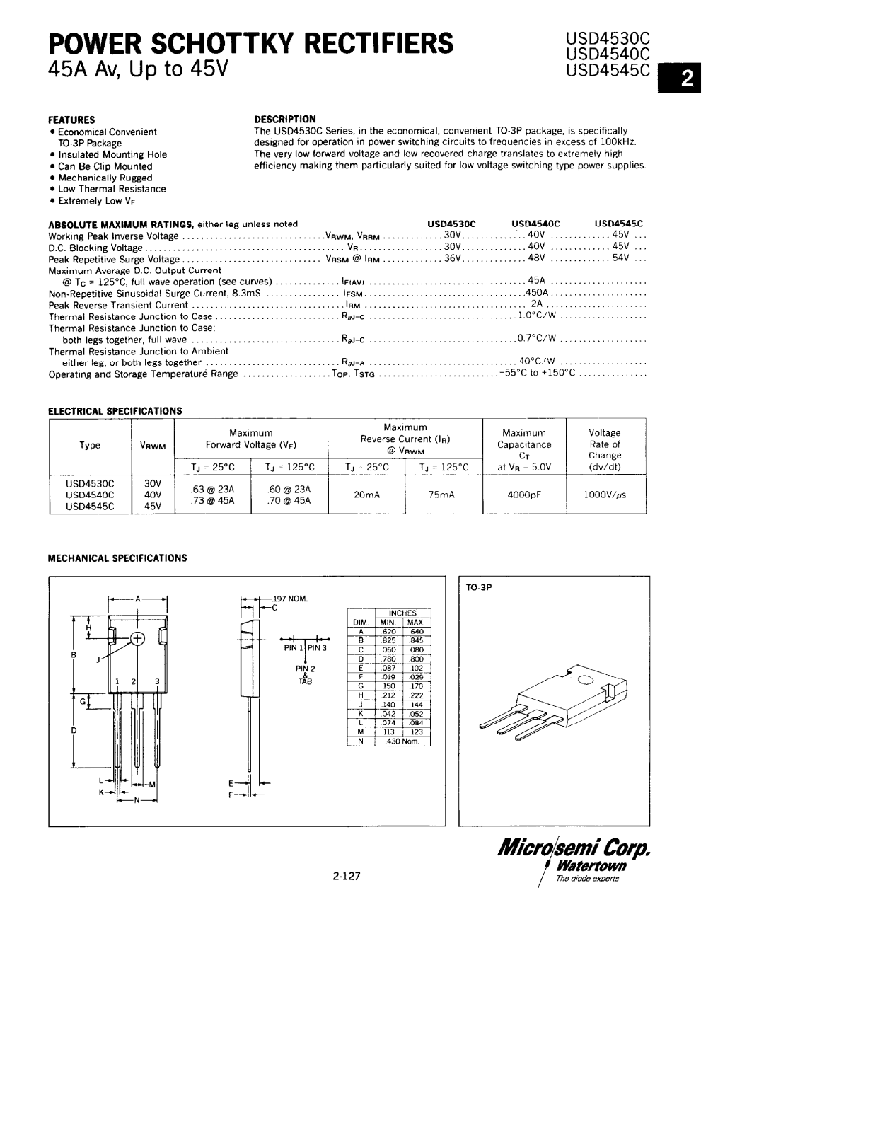 Microsemi USD4545C, USD4540C, USD4530C Datasheet