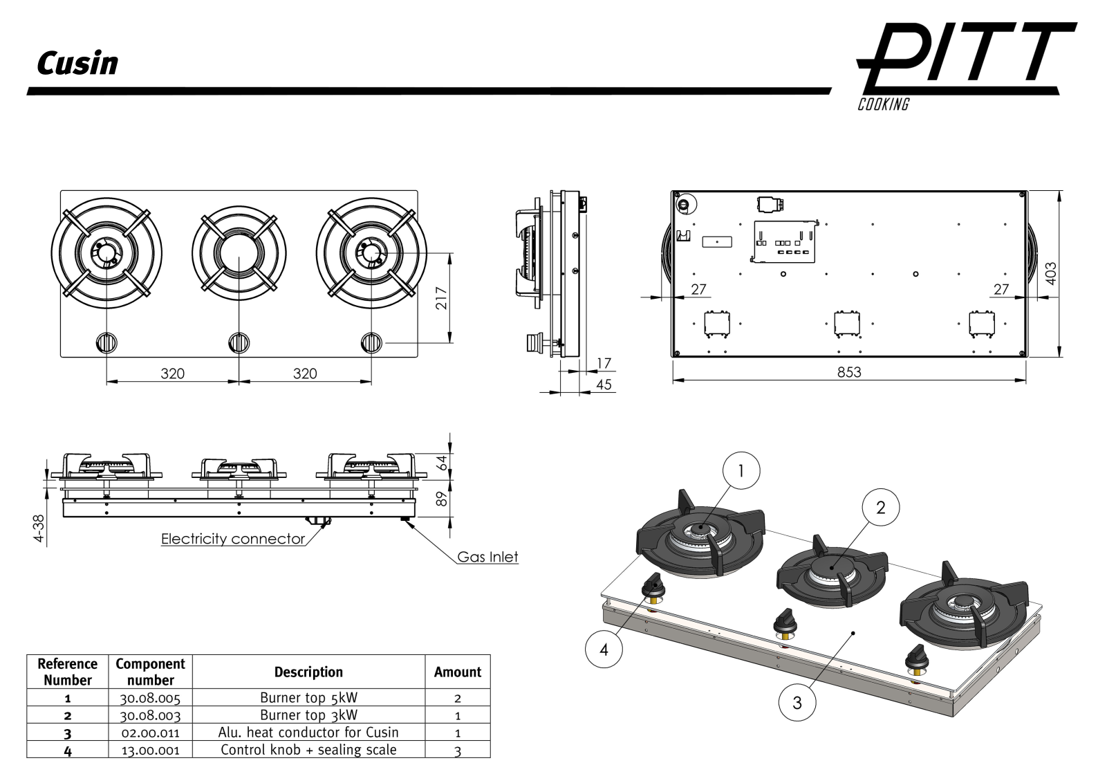 Pitt CUSIN-LPG Specifications Sheet - ManualMachine.com