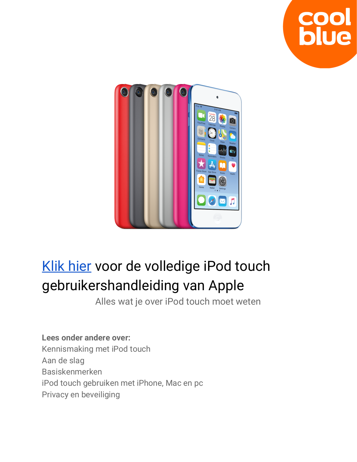 Apple iPod Touch (2019) 32 GB Roze User manual