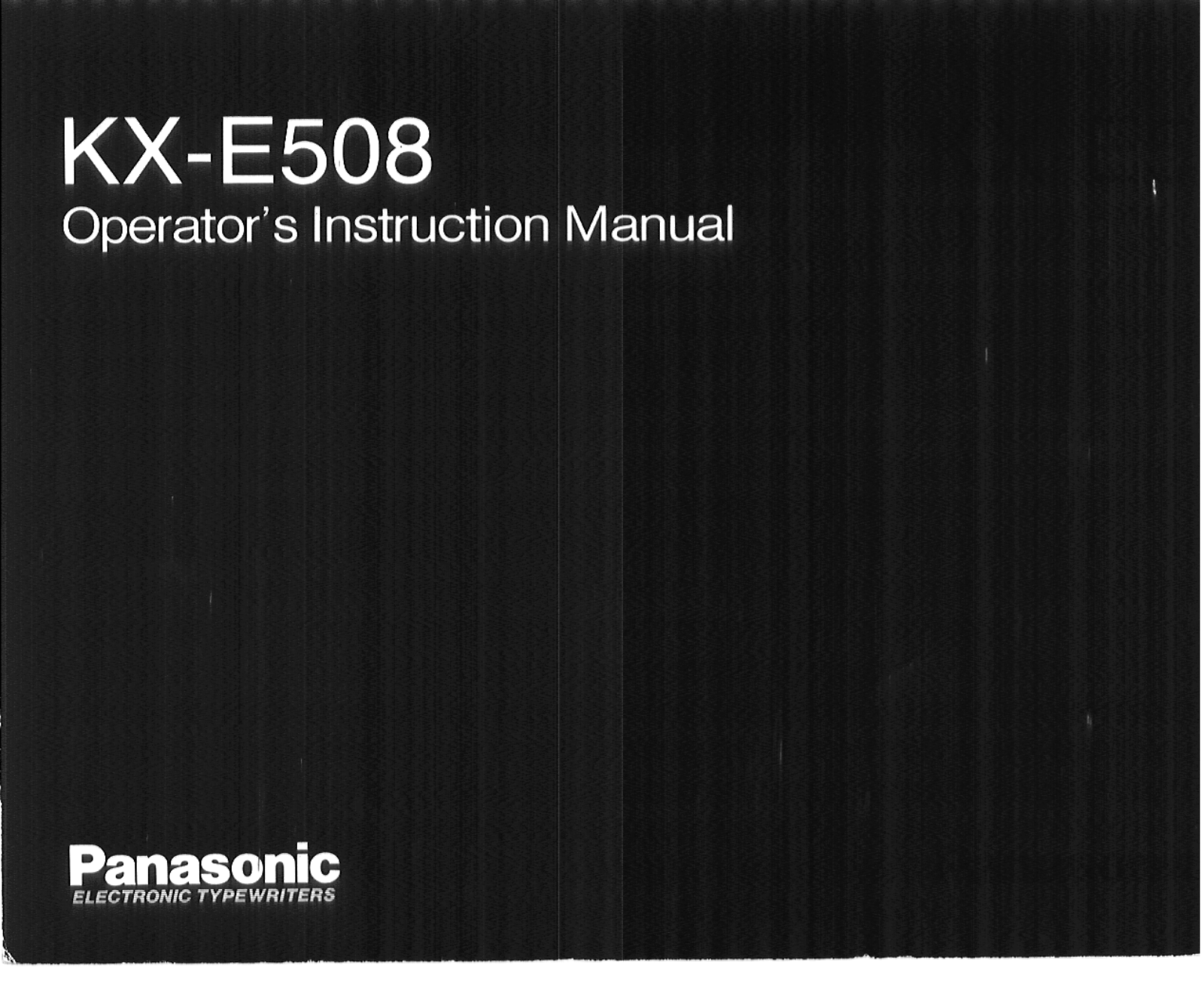 Panasonic kx-f508 Operation Manual