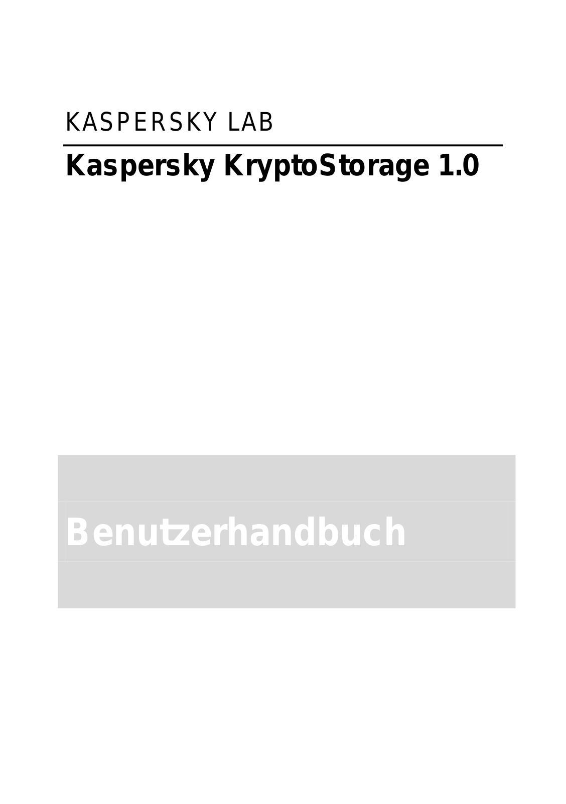 KASPERSKY KryptoStorage 1.0 User Manual