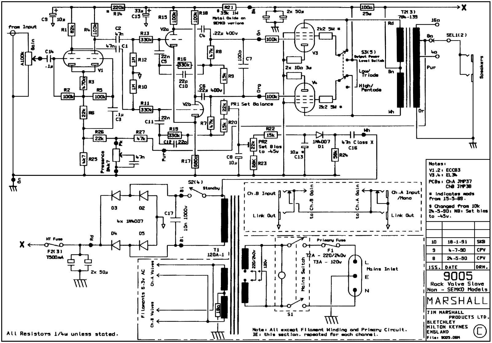 Marshall 9005 schematic