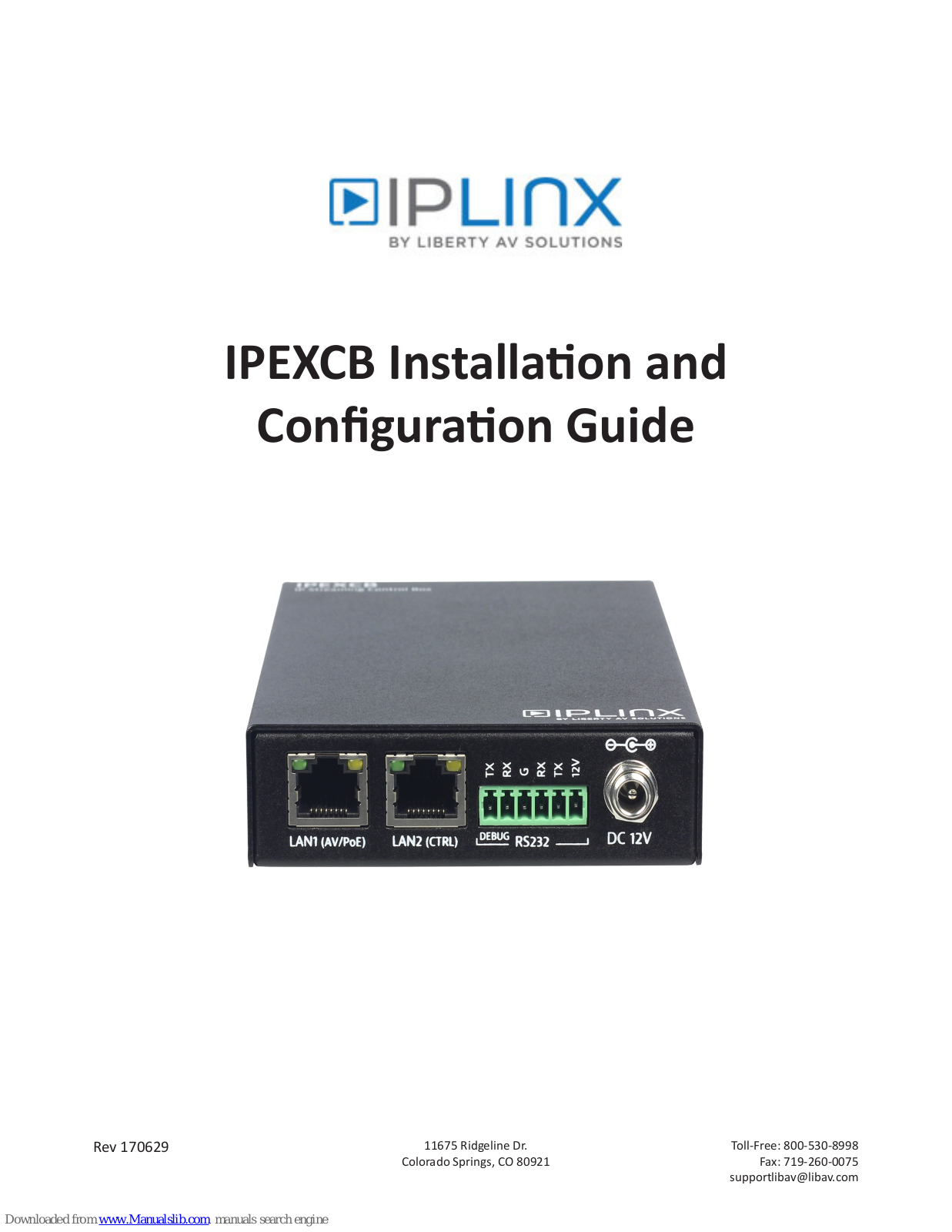 IPLINX IPEXCB Installation And Configuration Manual