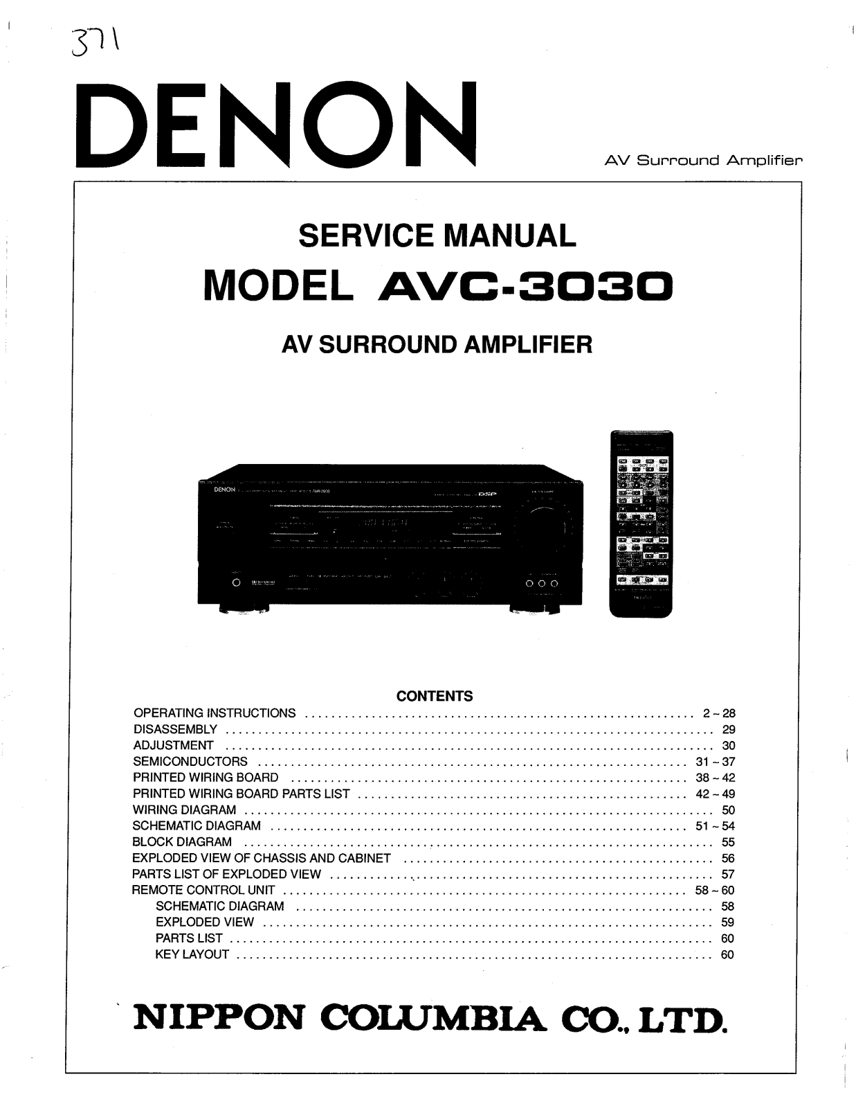 Denon AVC 3030 Service Manual